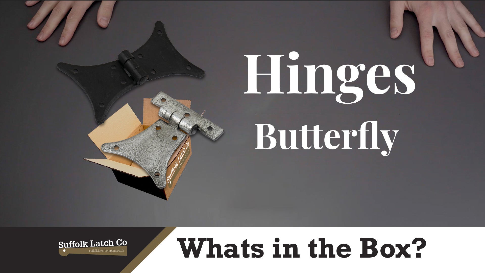 What's In The Box: Butterfly Hinges Standard or Half in Black & Pewter