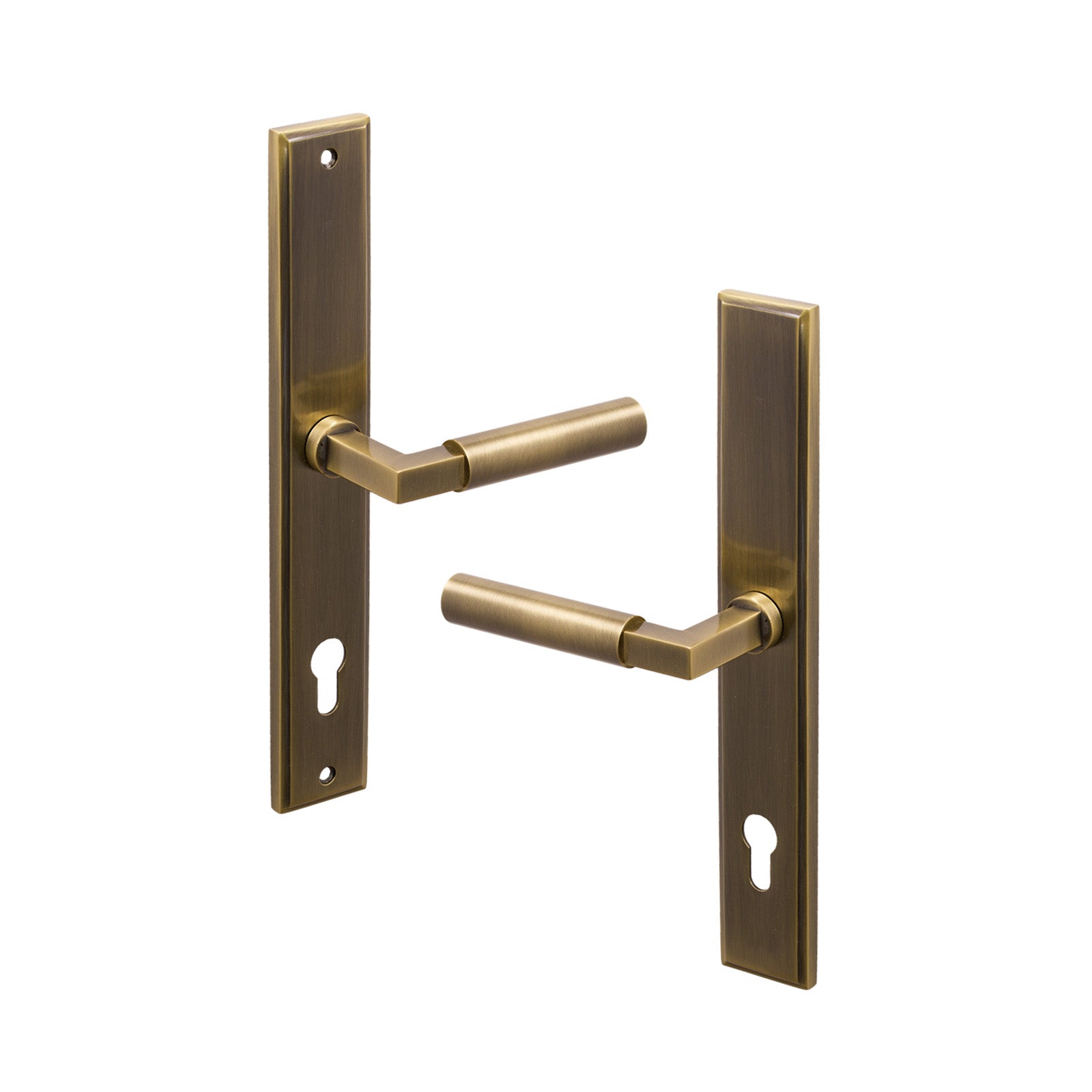 SHOW Left Handed Antique Brass Bauhaus Multipoint Door Handle