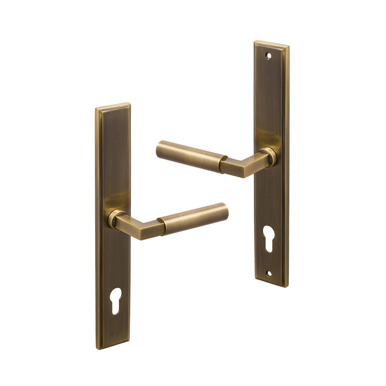SHOW Right Handed Antique Brass Bauhaus Multipoint Door Handle