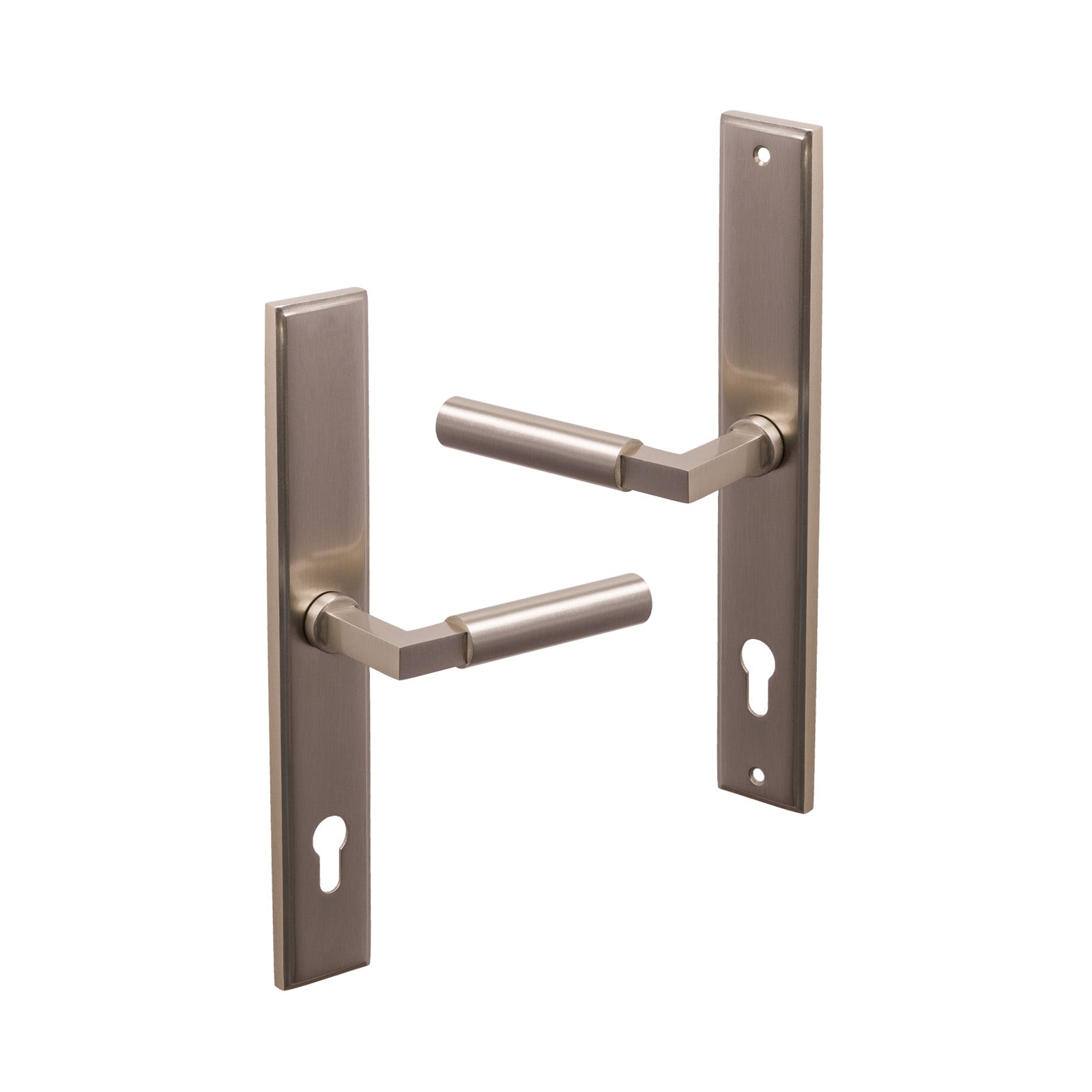 SHOW Right Handed Satin Nickel Bauhaus Multipoint Door Handle