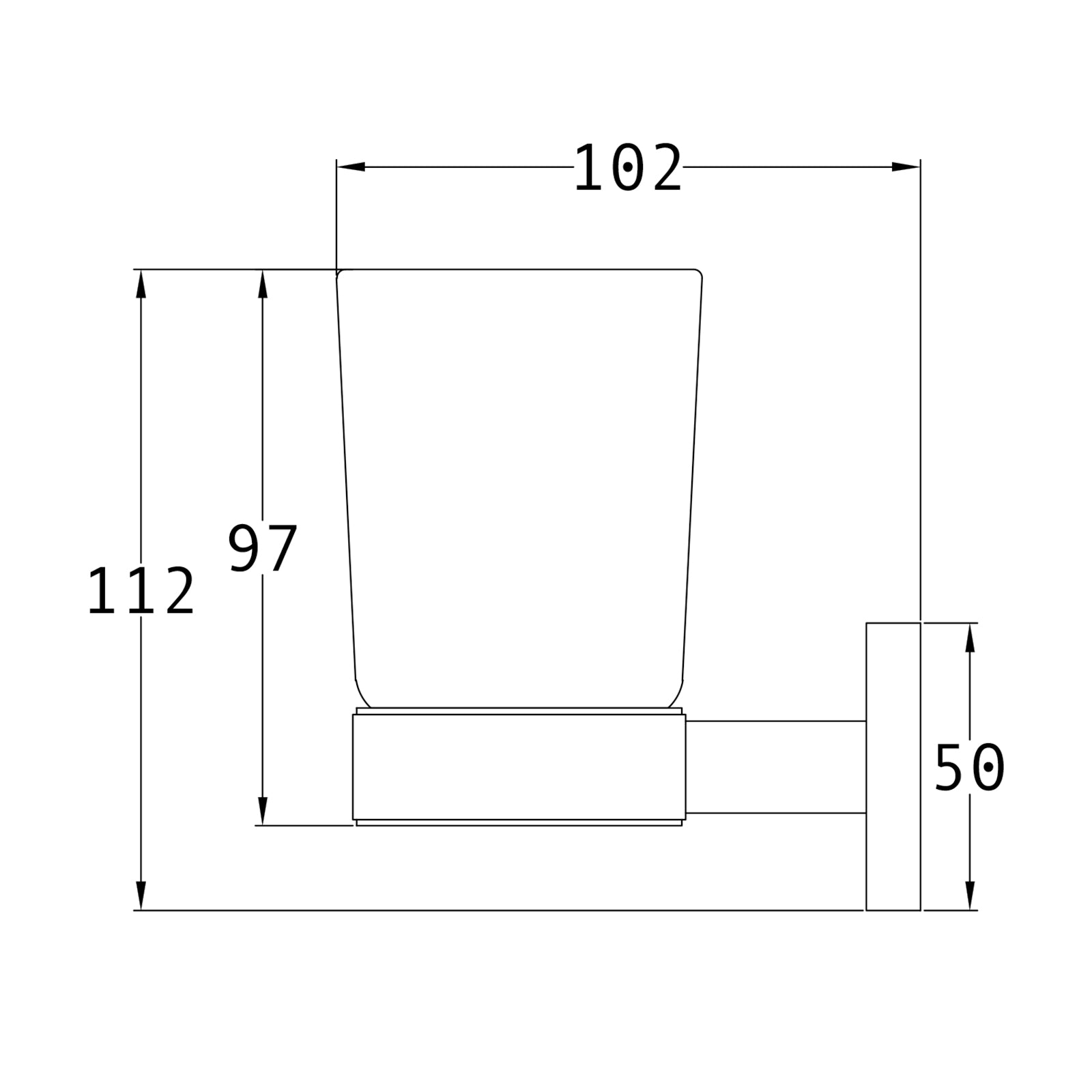 SHOW Technical Drawing of Chelsea Tumbler Holder