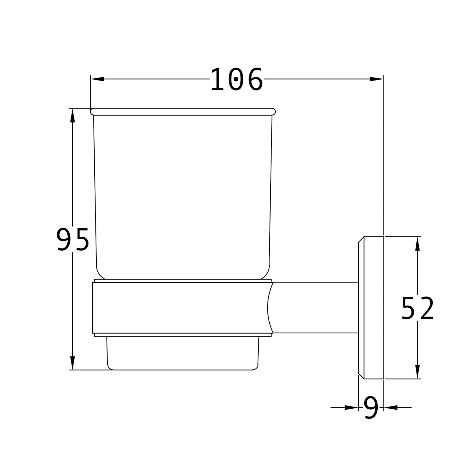 SHOW Technical Drawing of Oxford Tumbler Holder