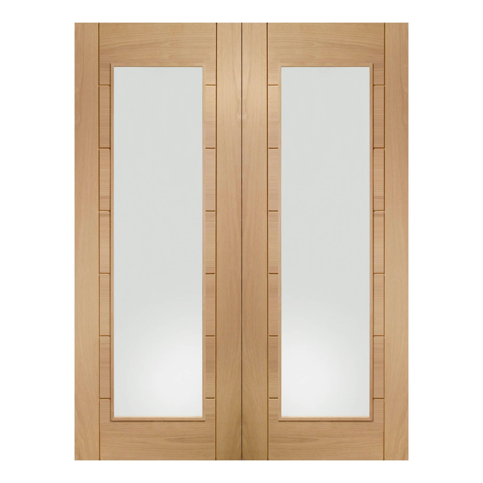 Internal Oak Palermo Double Door with Clear Glass