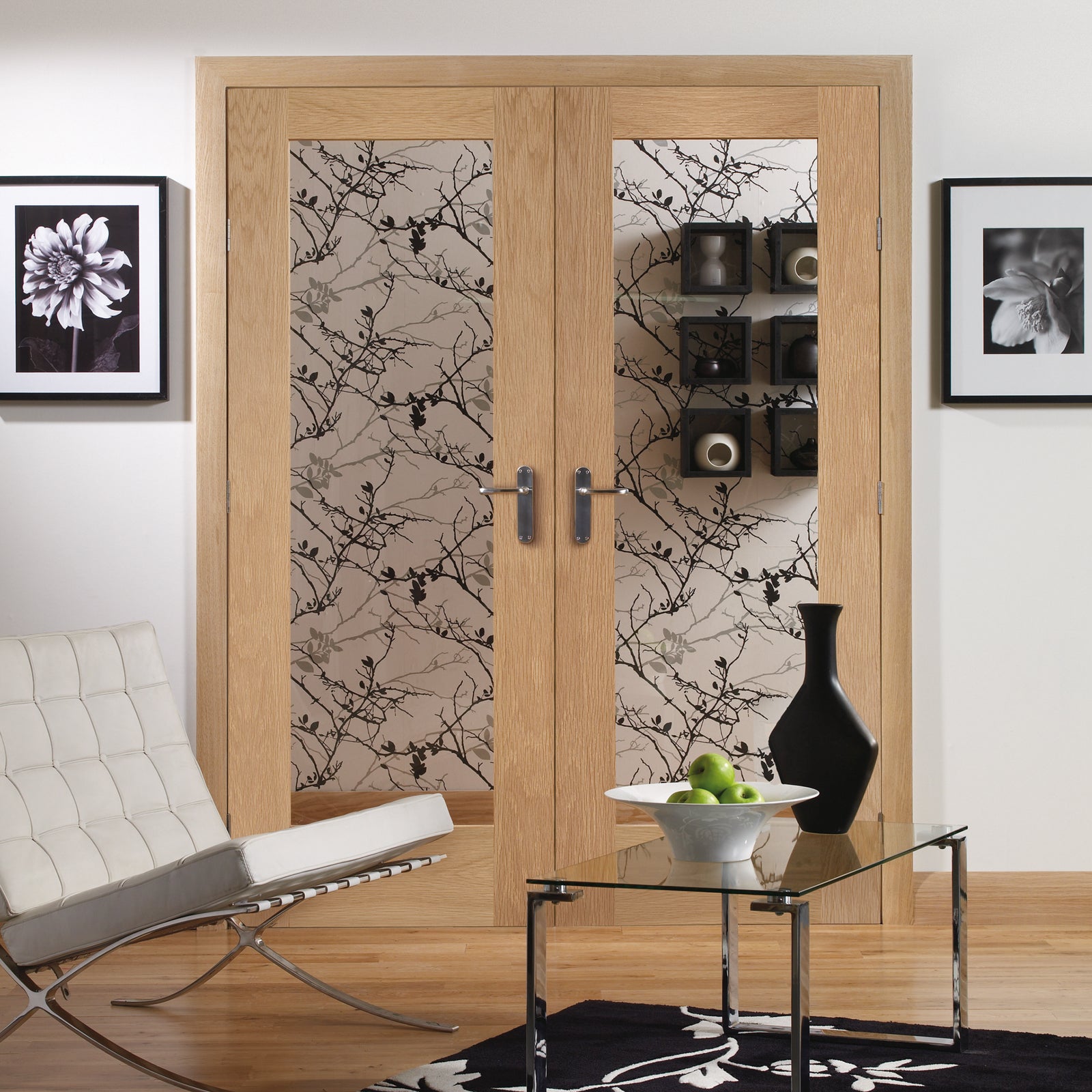 SHOW Internal Oak Pattern 10 Double Door with Clear Glass lifestyle