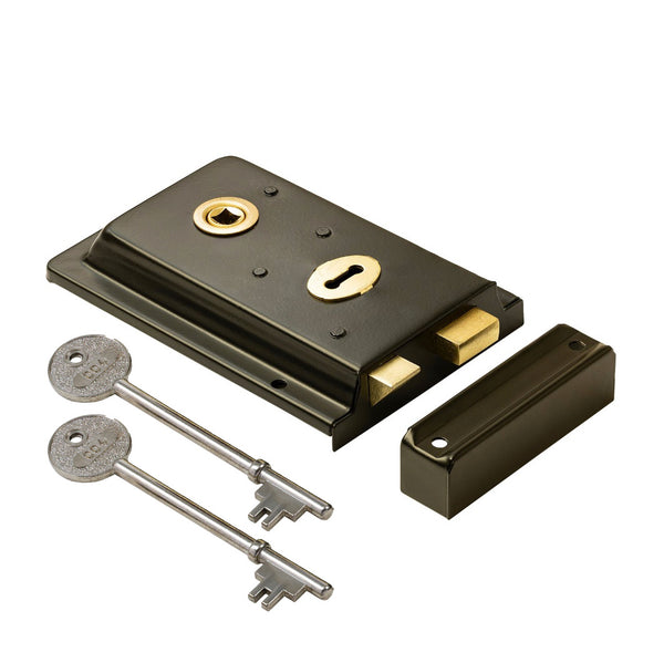 Classic Black Rim Lock & Knob Sets