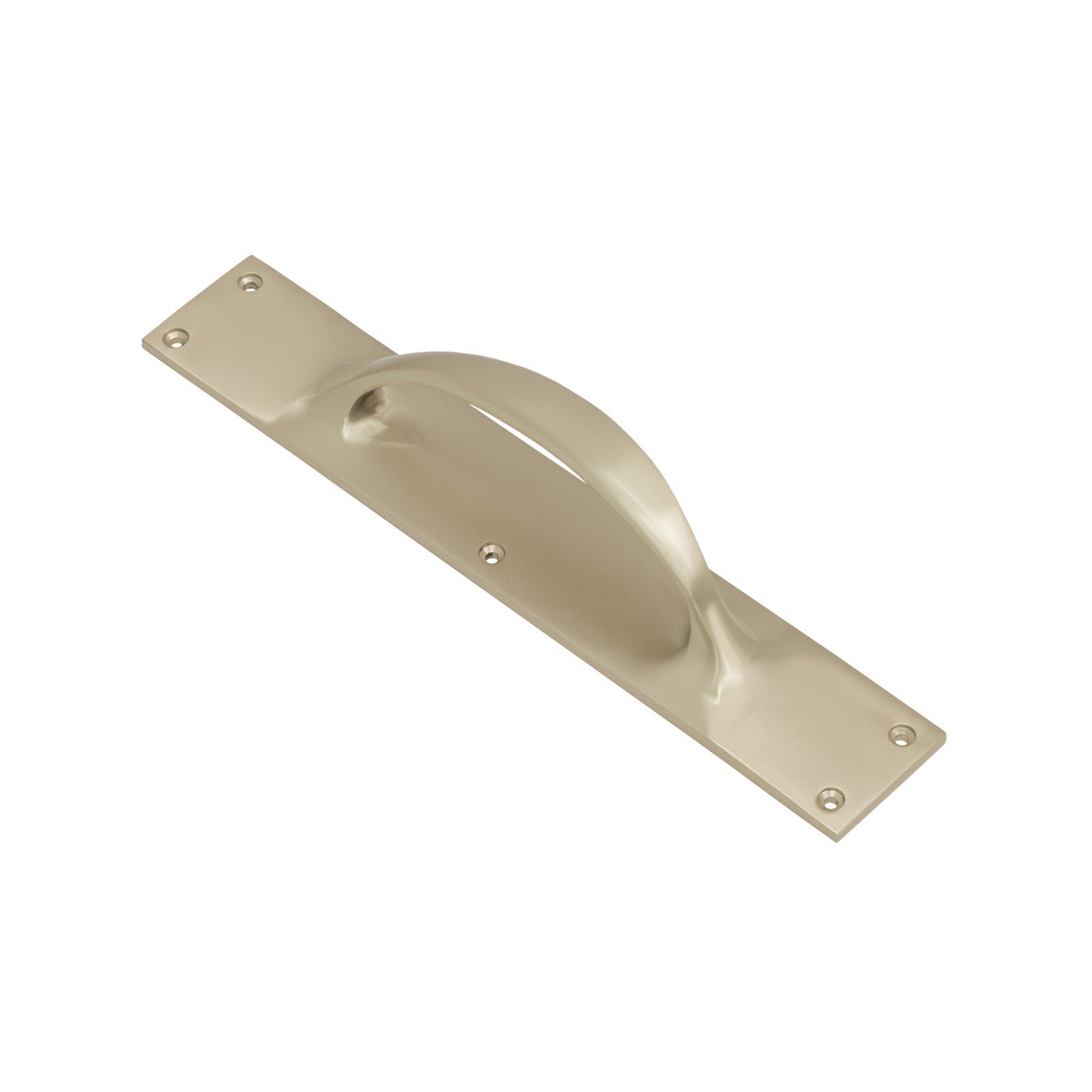 SHOW Image of 303mm Satin Nickel Door Pull Handle on Low Profile Back Plate
