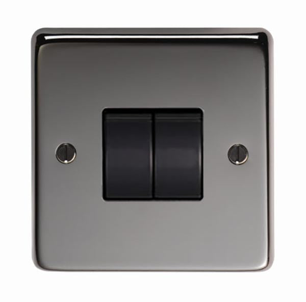 SHOW Image of Double 10 Amp Switch with Black Nickel finish