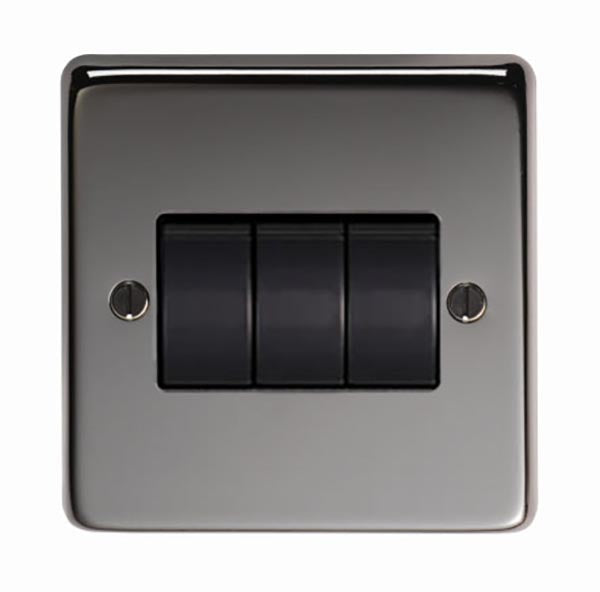 SHOW Image of Triple 10 Amp Switch with Black Nickel finish