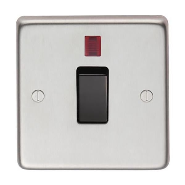 SHOW Image of Single Switch + Neon with Satin Stainless Steel finish