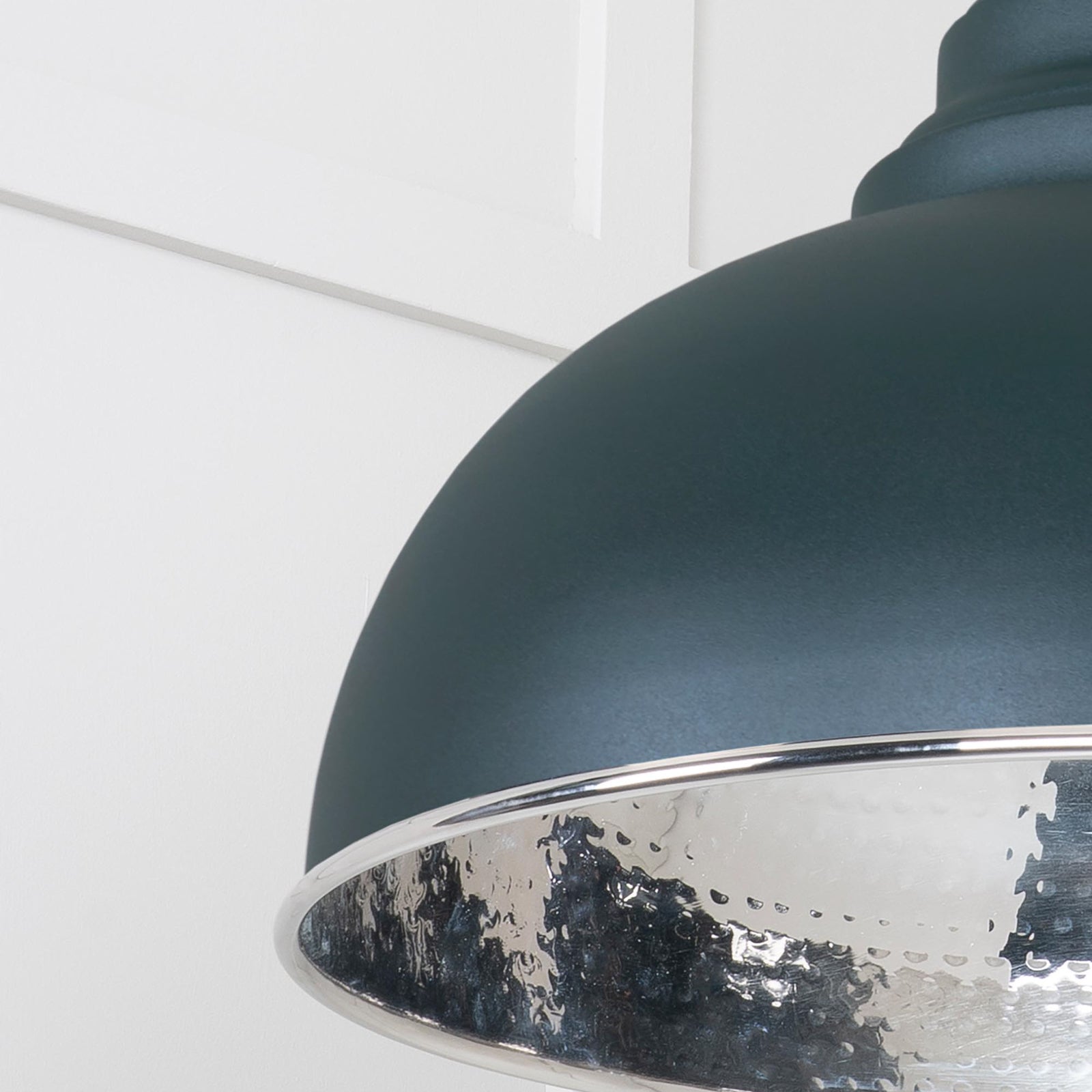 SHOW Close Up Image Harborne Ceiling Light in Dingle In Hammered Nickel