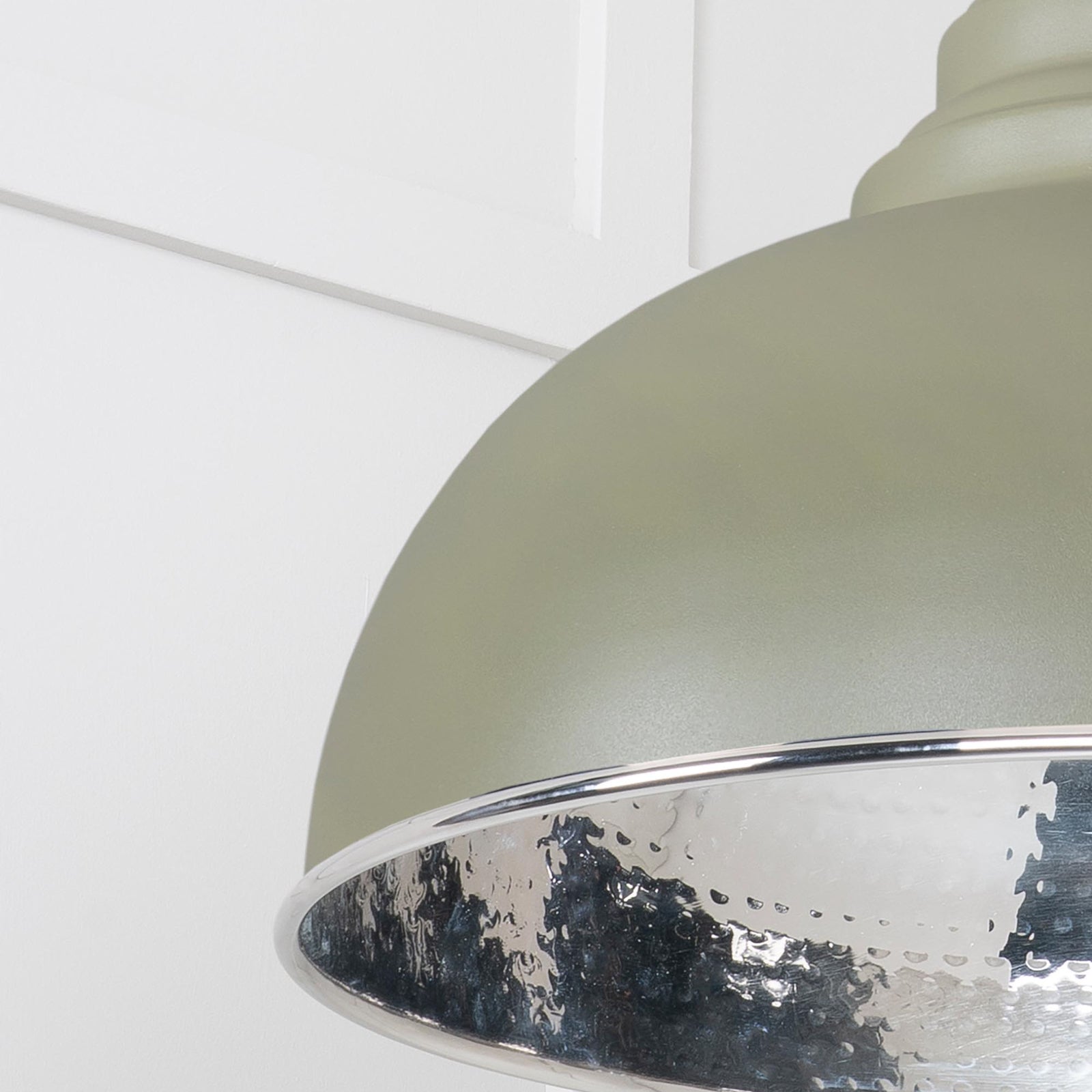 SHOW Close Up Image Harborne Ceiling Light in Tump In Hammered Nickel