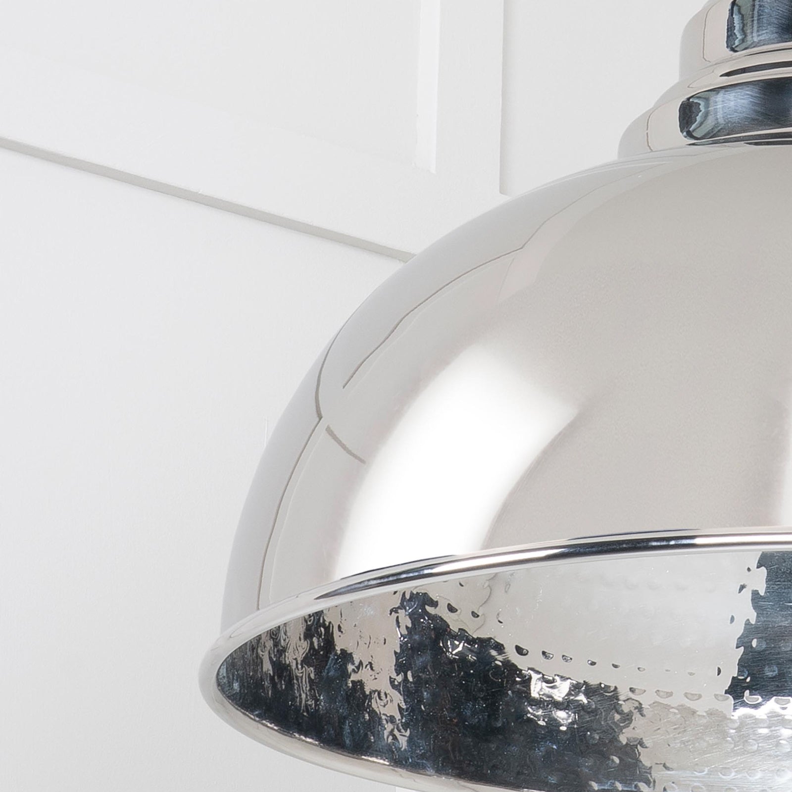 SHOW Close Up Image of Harborne Ceiling Light in Hammered Nickel