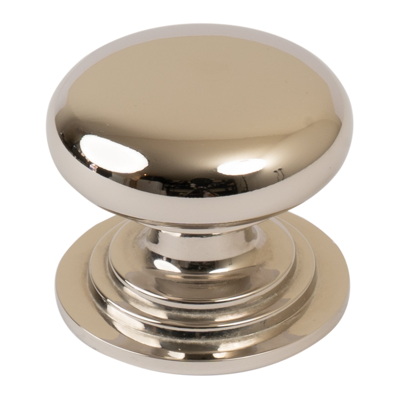 solid brass cupboard knob with nickel finish
