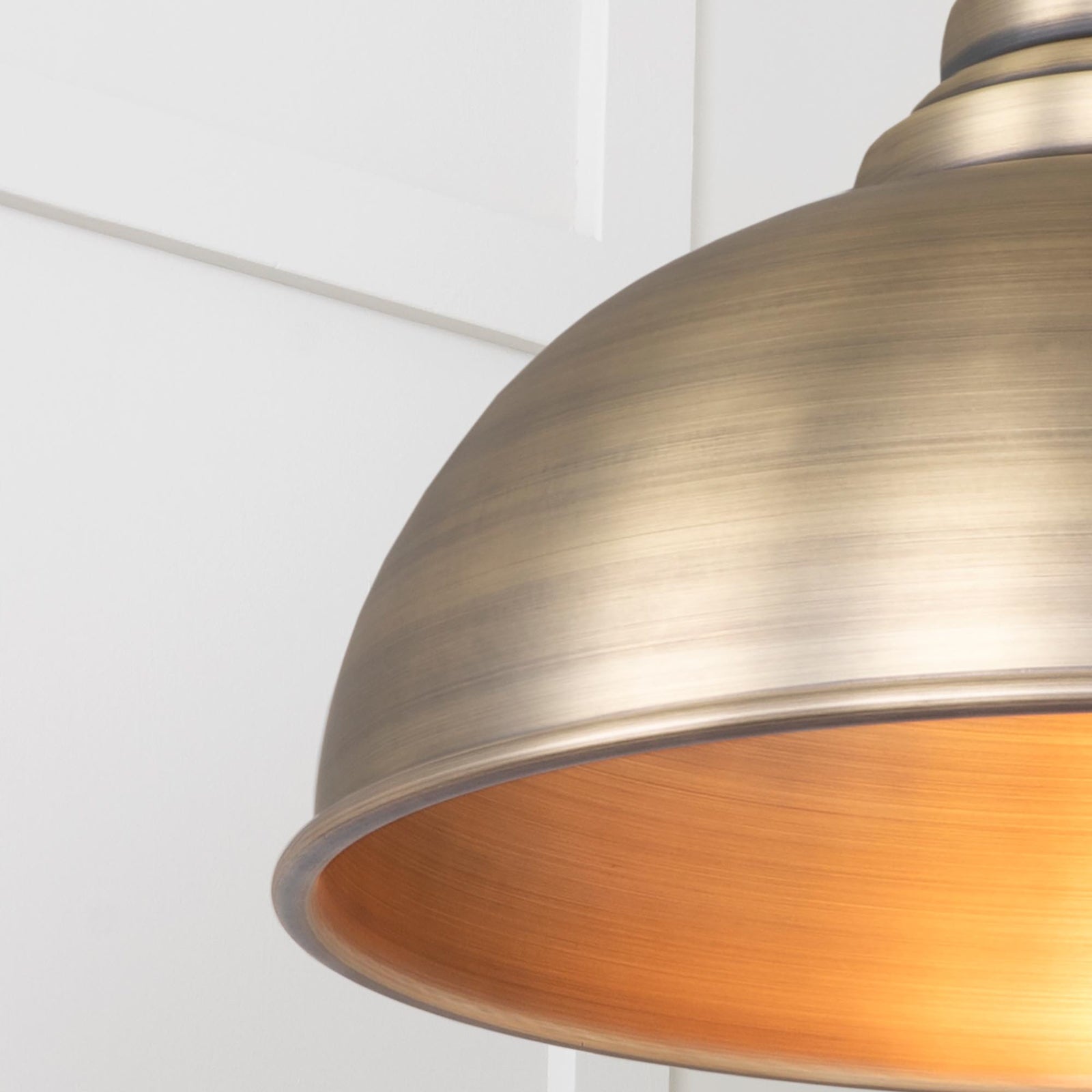 SHOW Close Up Image of Harborne Ceiling Light in Aged Brass