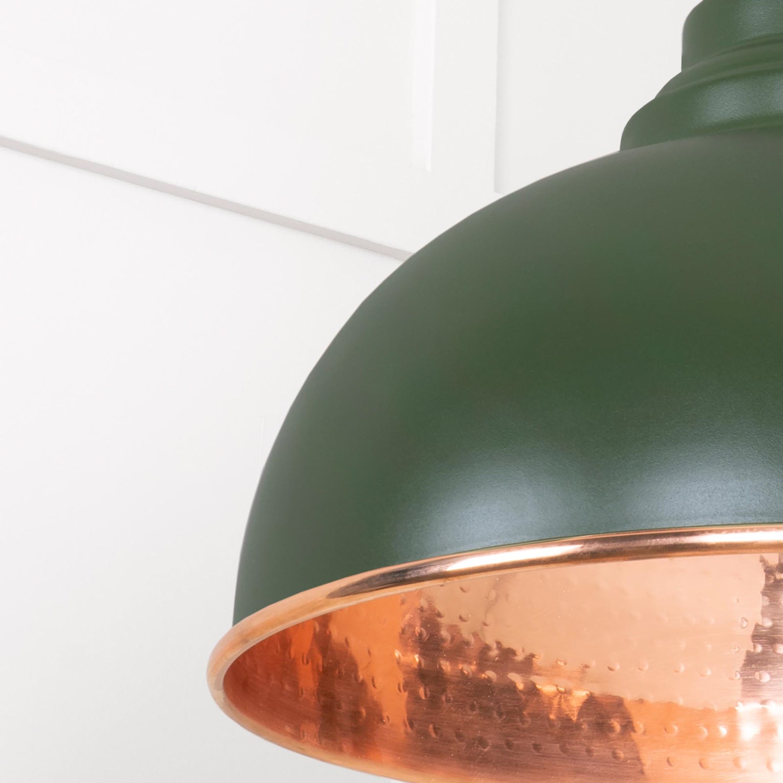 SHOW Close Up Image Harborne Ceiling Light in Heath In Hammered Copper