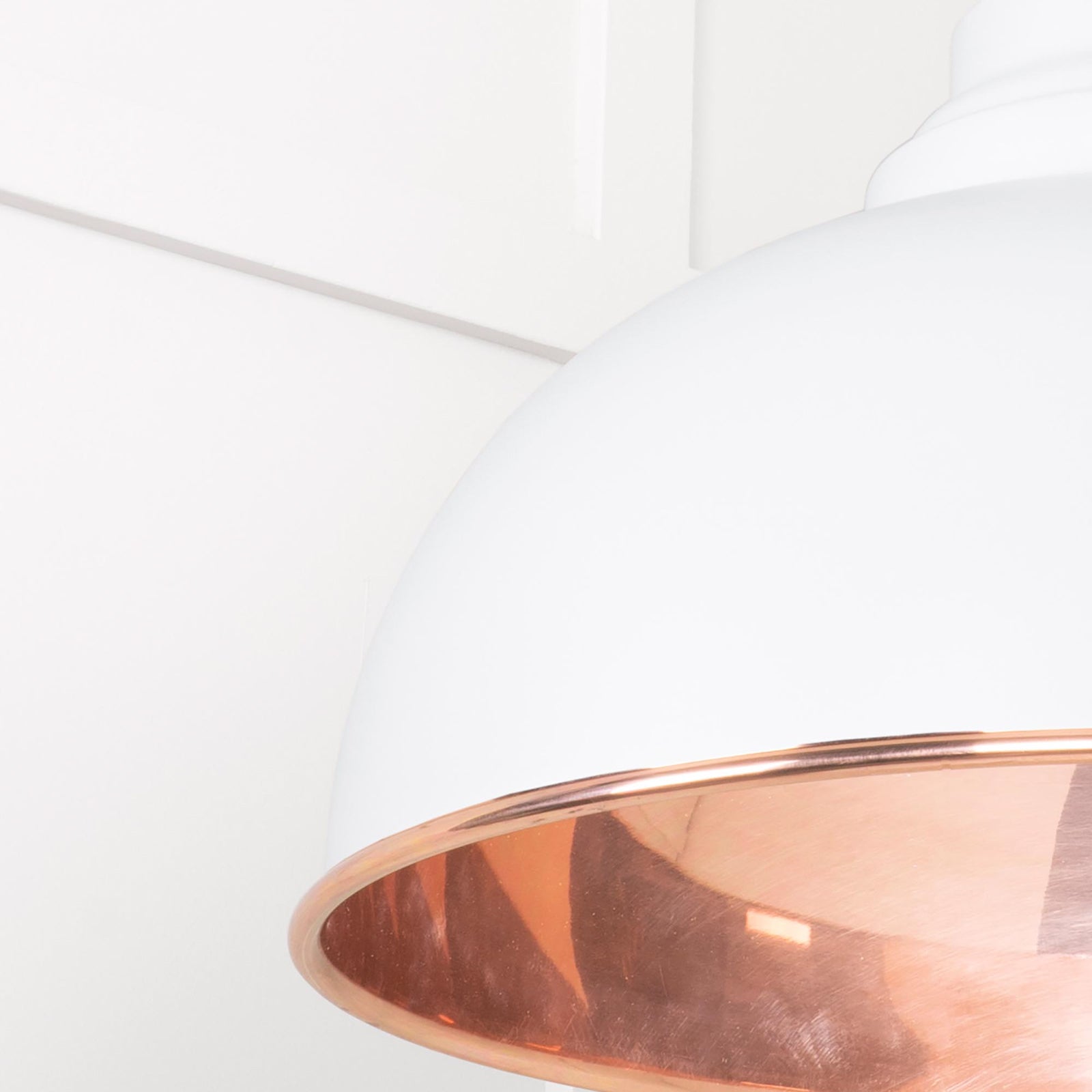 SHOW Close Up Image Harborne Ceiling Light in Flock In Smooth Copper
