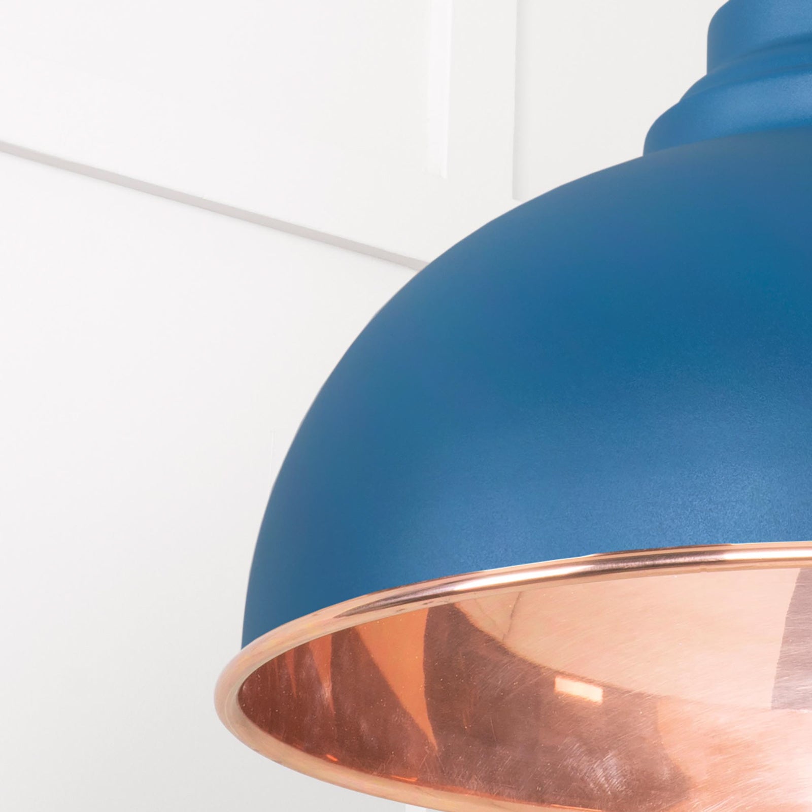 SHOW Close Up Image Harborne Ceiling Light in Upstream In Hammered Copper