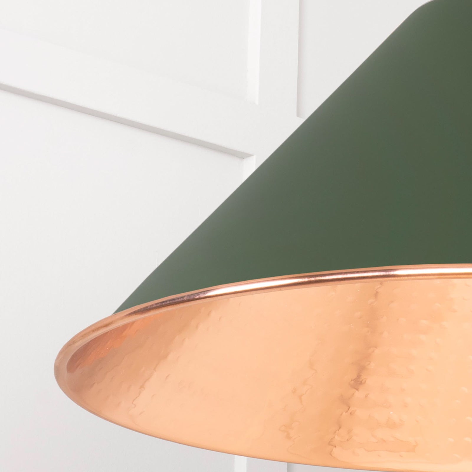 SHOW Close Up Image of Hockley Ceiling Light in Heath in Hammered Copper