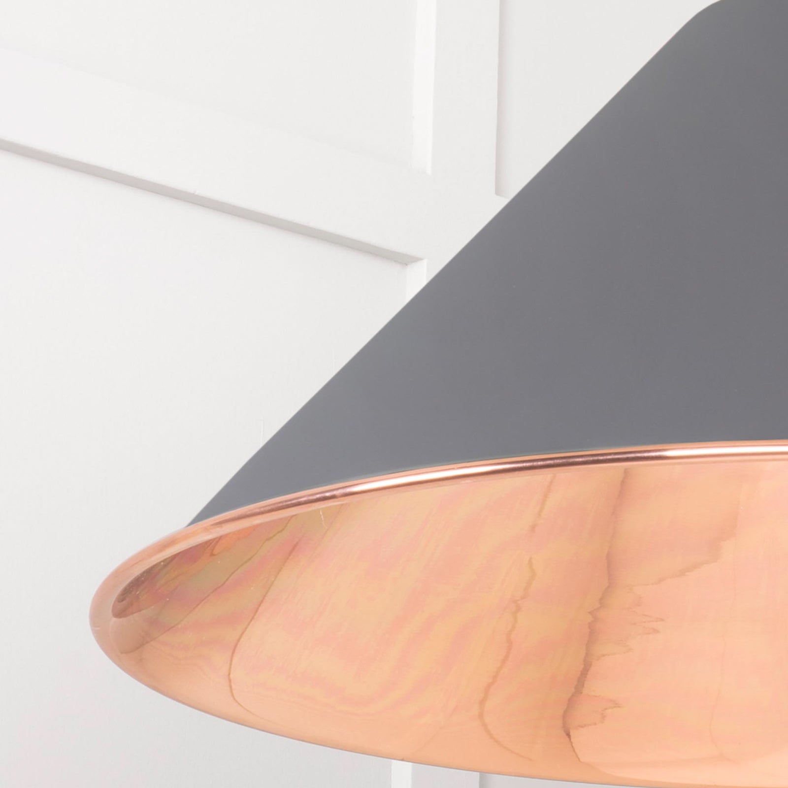 SHOW Close Up Image of Hockley Ceiling Light in Bluff in Smooth Copper