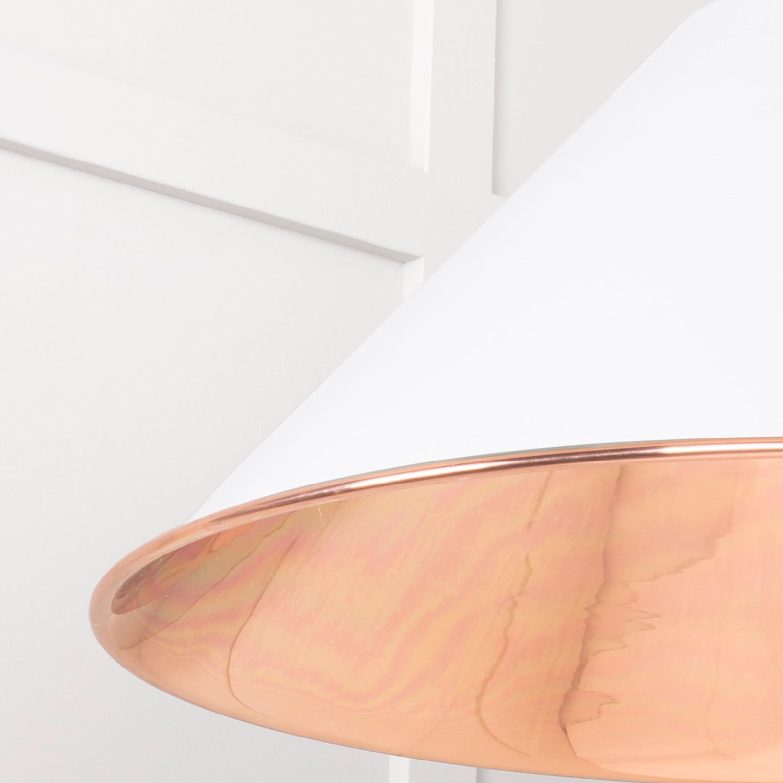 SHOW Close Up Image of Hockley Ceiling Light in Flock in Smooth Copper