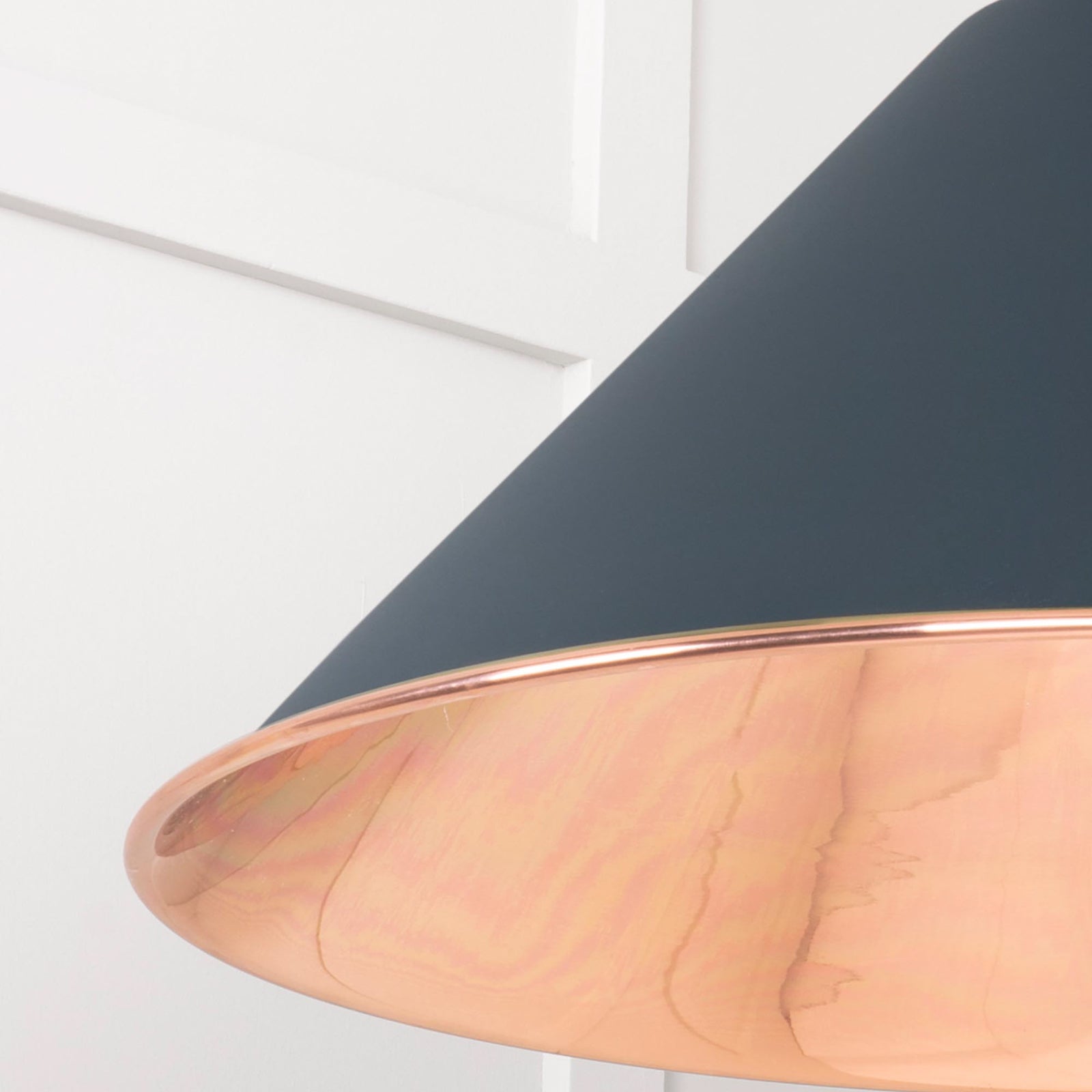 SHOW Close Up Image of Hockley Ceiling Light in Soot in Smooth Copper