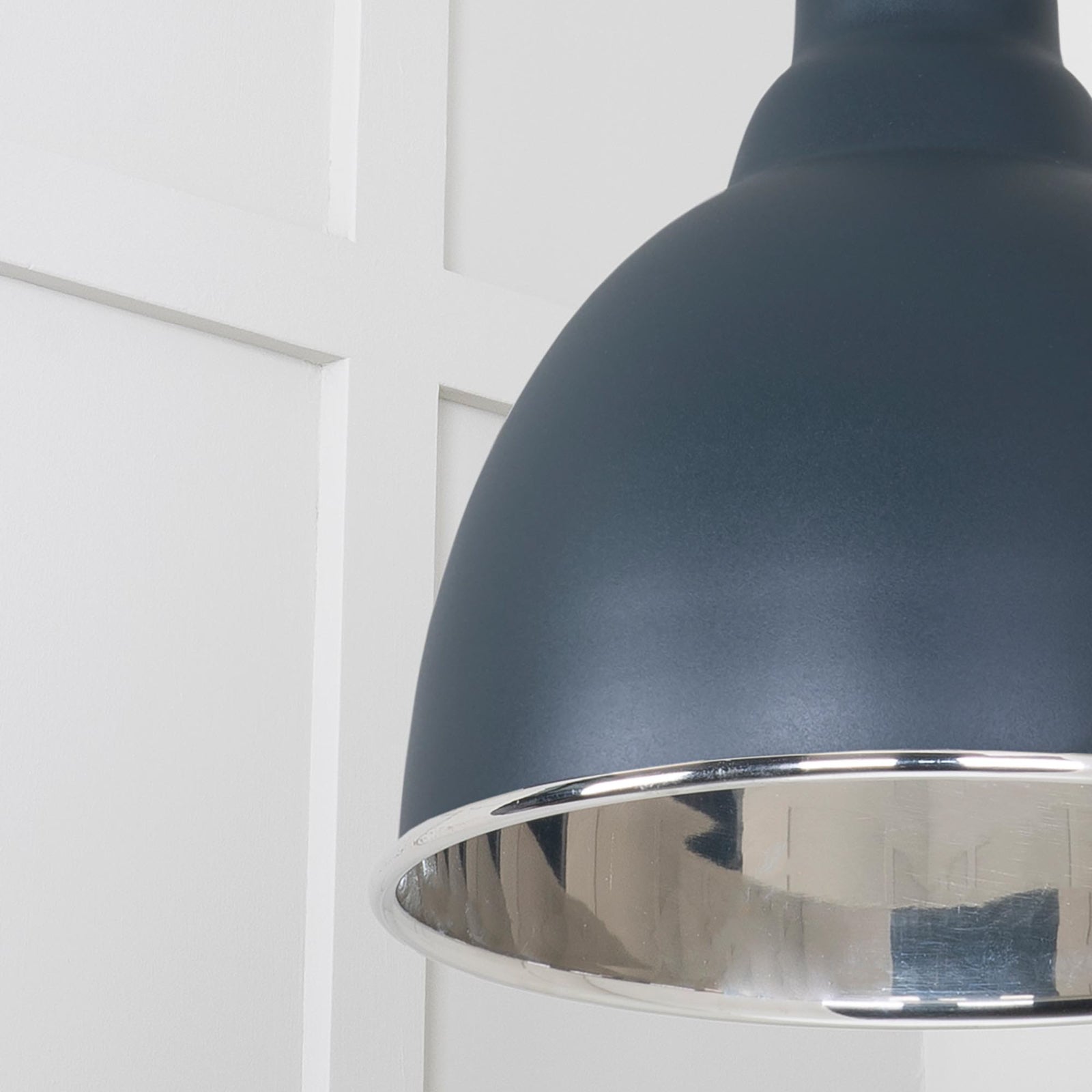SHOW Close Up image of Brindley Ceiling Light in Soot In Hammered Nickel