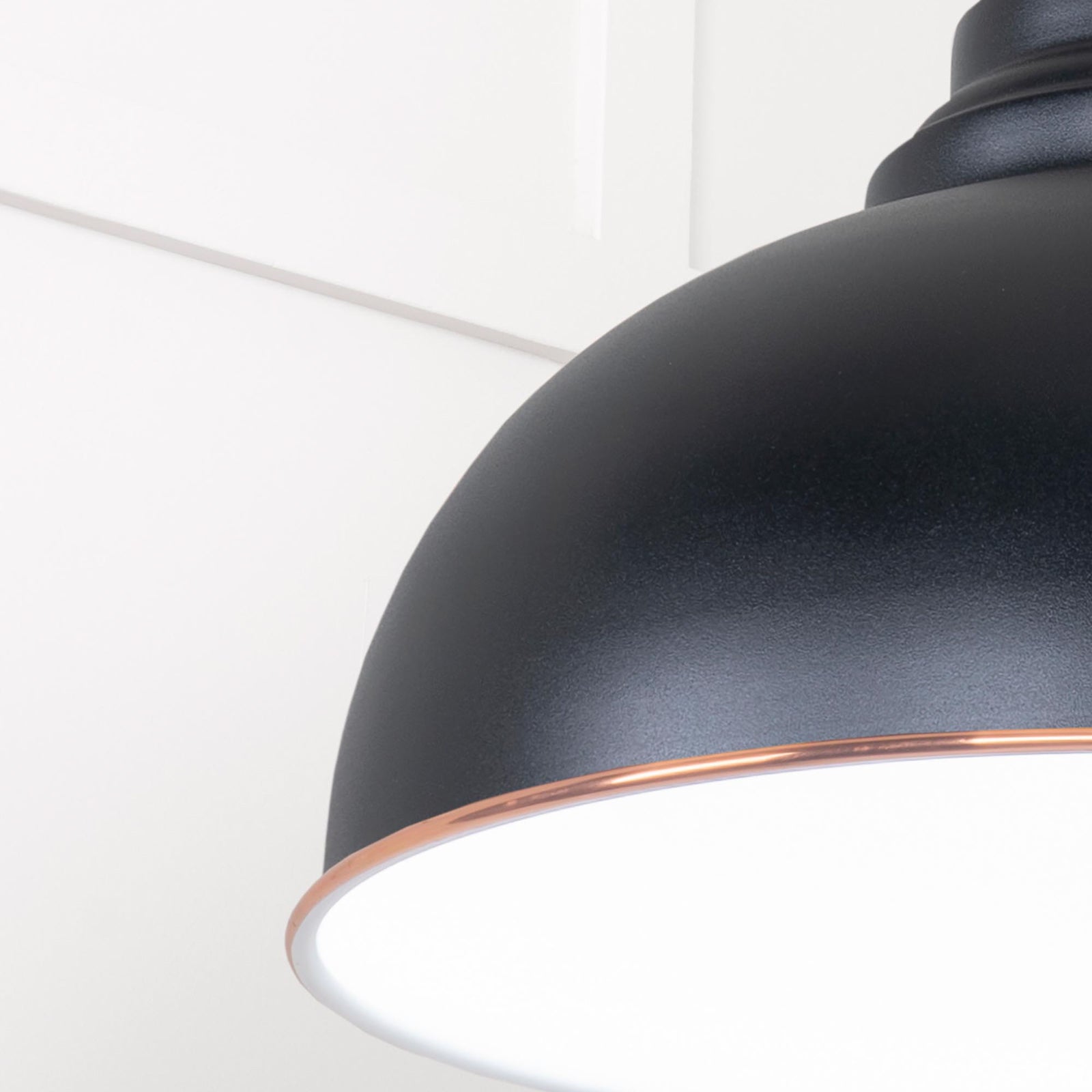 SHOW Close Up Image Harborne Ceiling Light in Elan Black In Frost White