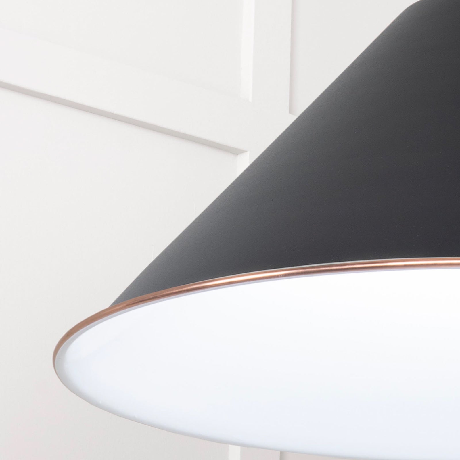 SHOW Close Up Image of Hockley Ceiling Light in Elan Black in Frost White