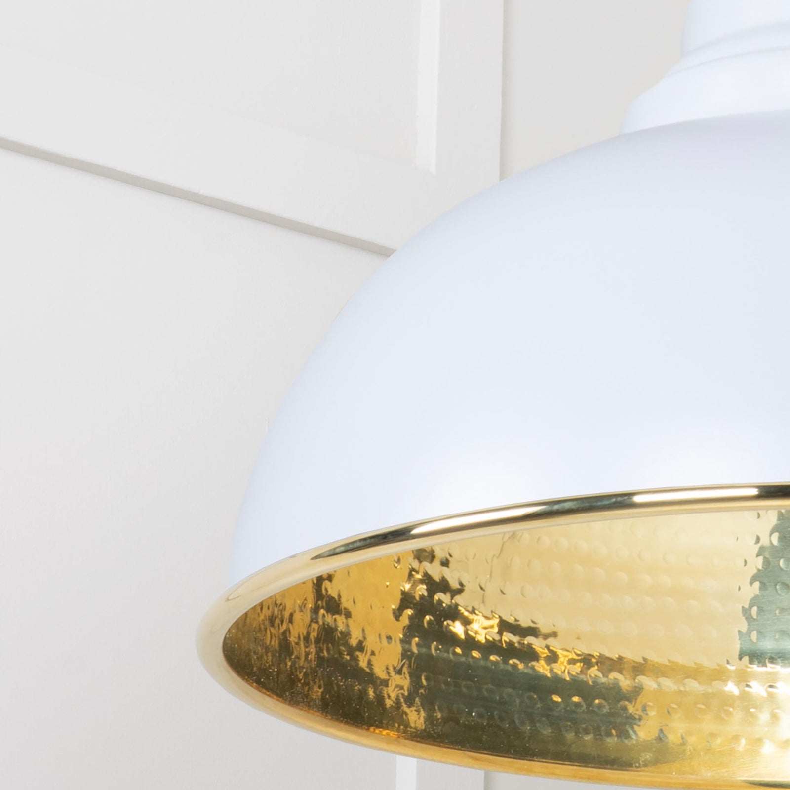 SHOW Close Up Image Harborne Ceiling Light in Birch In Hammered Brass
