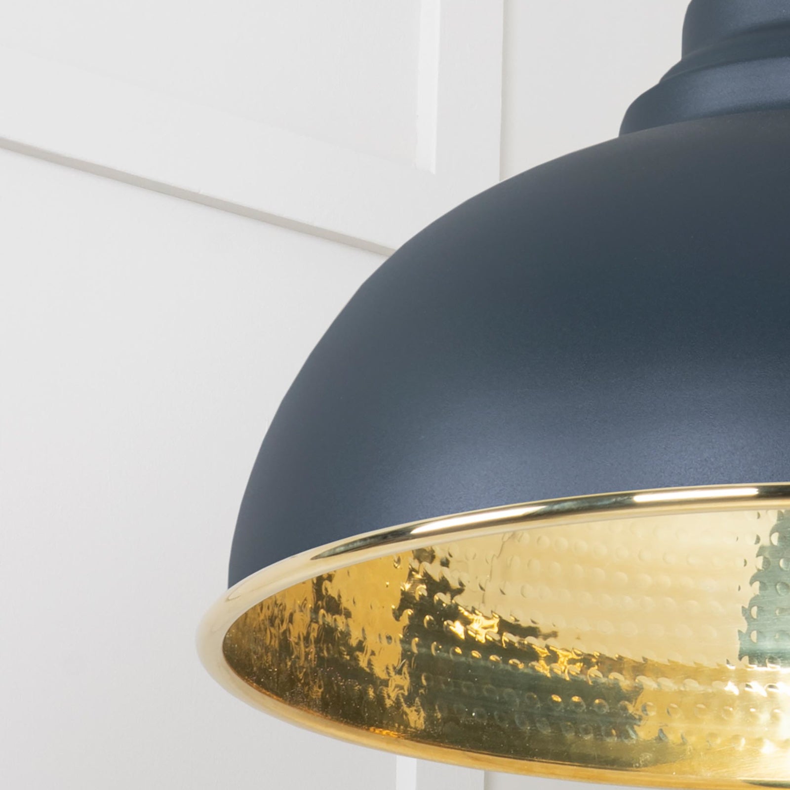 SHOW Close Up Image Harborne Ceiling Light in Soot In Hammered Brass