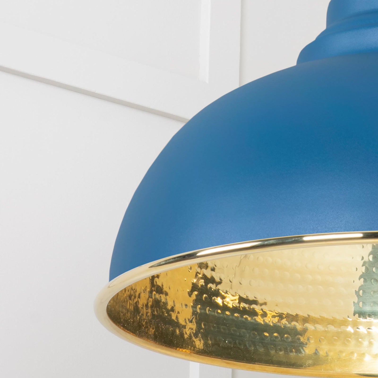 SHOW Close Up Image Harborne Ceiling Light in Upstream In Hammered Brass