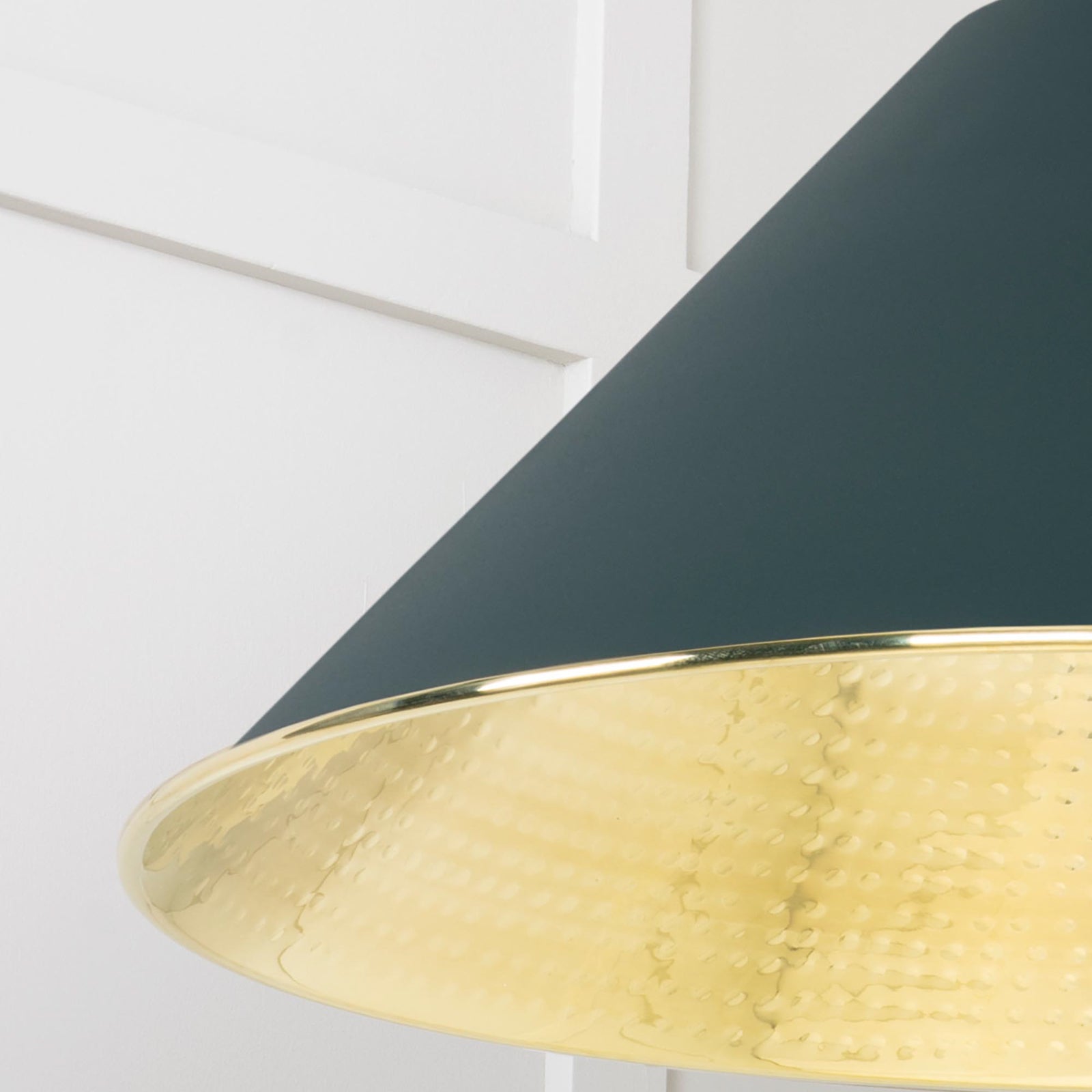 SHOW Close Up Image of Hockley Ceiling Light in Dingle in Hammered Brass