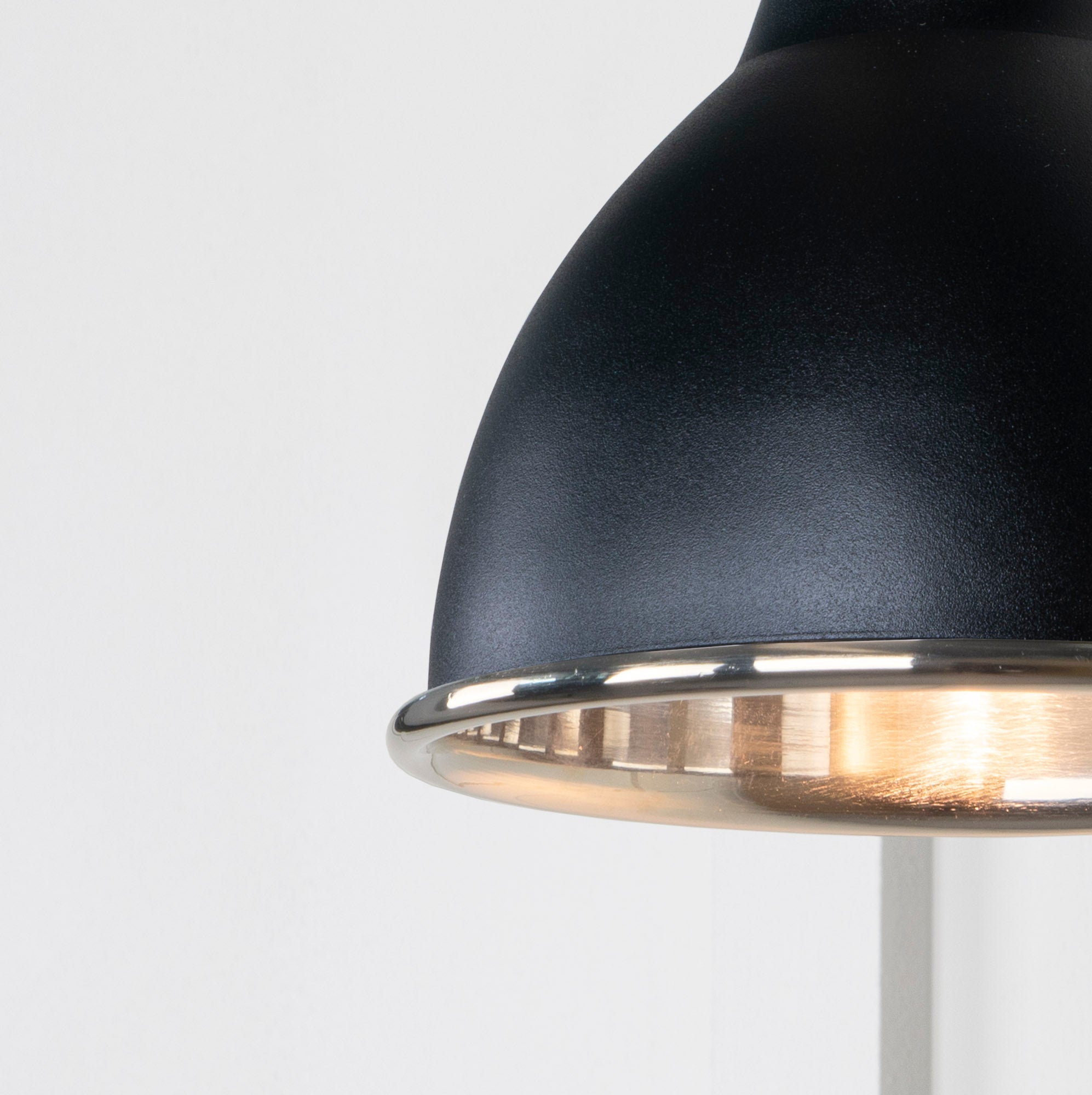 SHOW Close Up image of Brindley Wall Light in Elan Black in Smooth Nickel