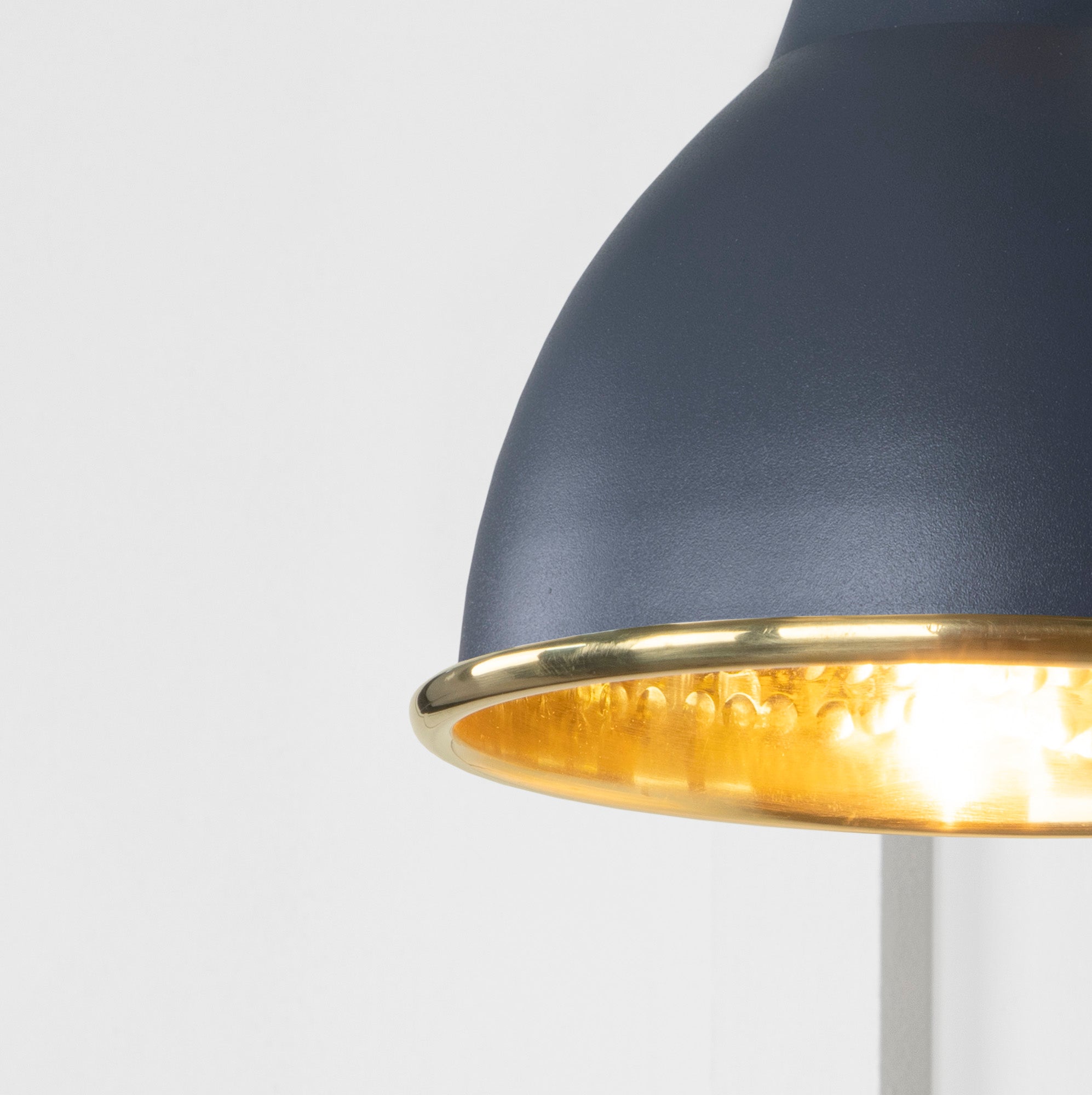 SHOW Close Up image of Brindley Wall Light in Slate in Hammered Brass