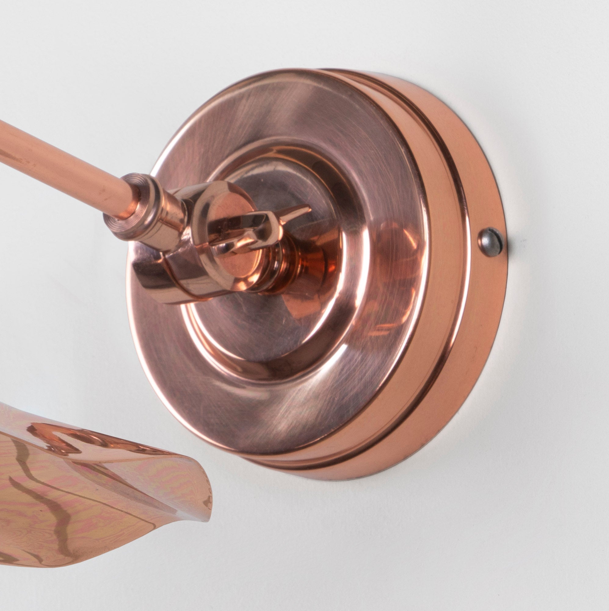 SHOW Close Up Image of wall rose for Flora Wall Light in Copper