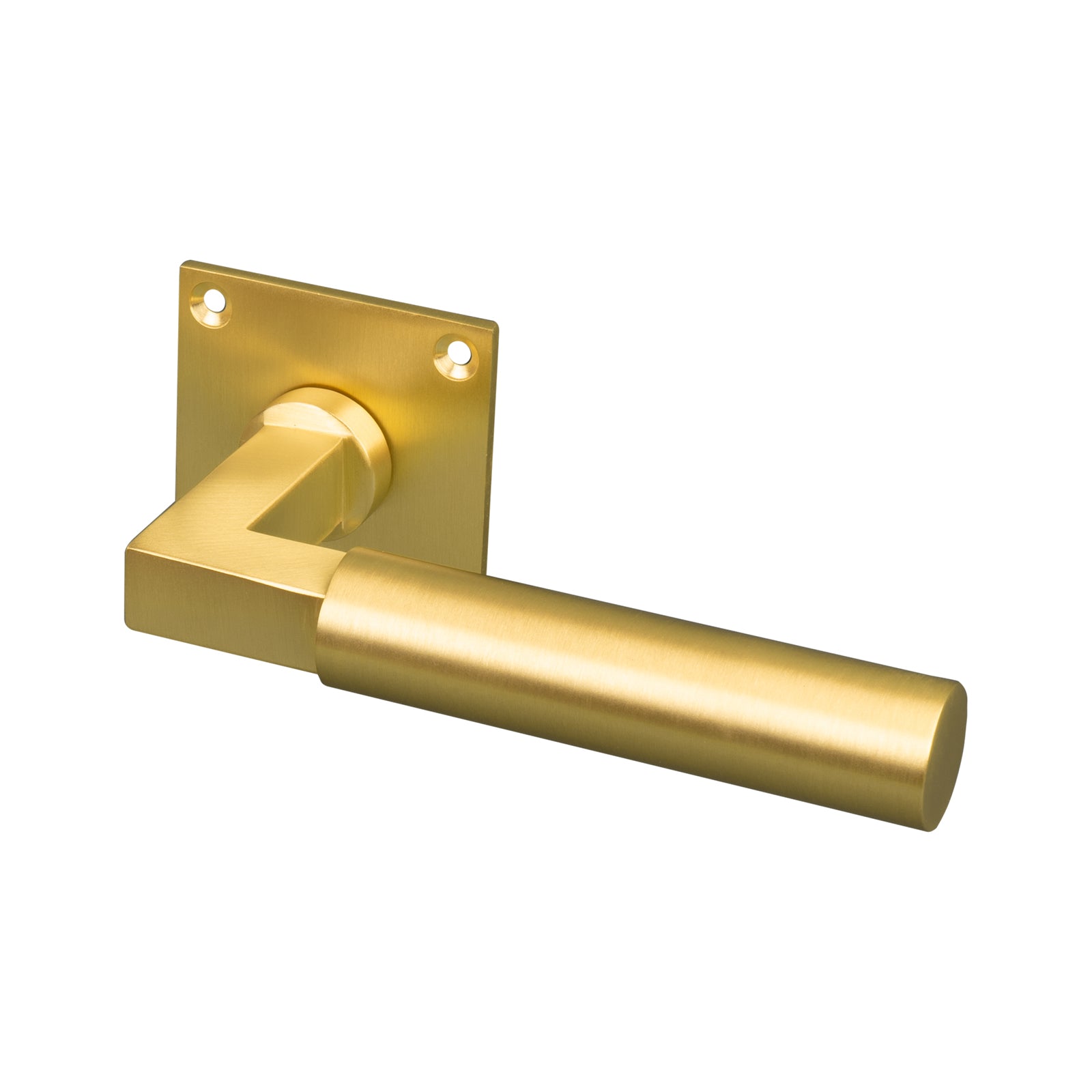 satin brass bauhaus low profile square rose door handles, solid brass SHOW