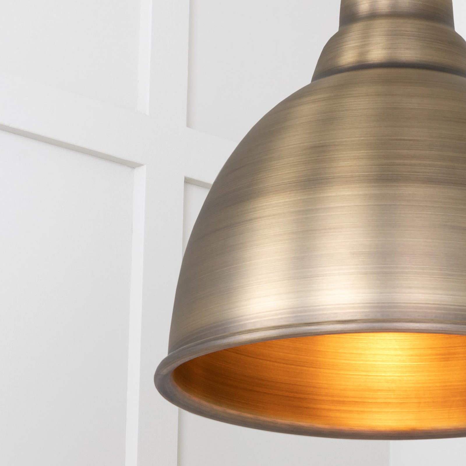 SHOW Close up image of Brindley Ceiling Light in Aged Brass