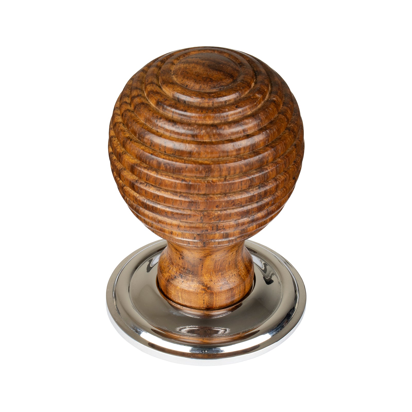 Beehive Cabinet Knob with Antique Chrome Rose Rosewood Large SHOW