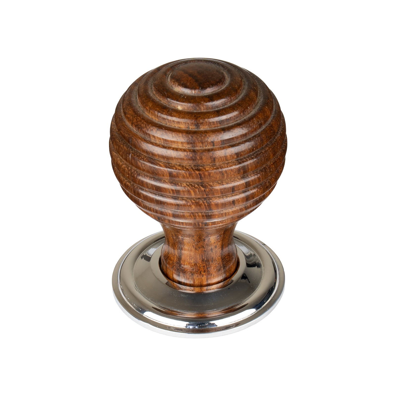 Beehive Cabinet Knob with Antique Chrome Rose Rosewood Small SHOW
