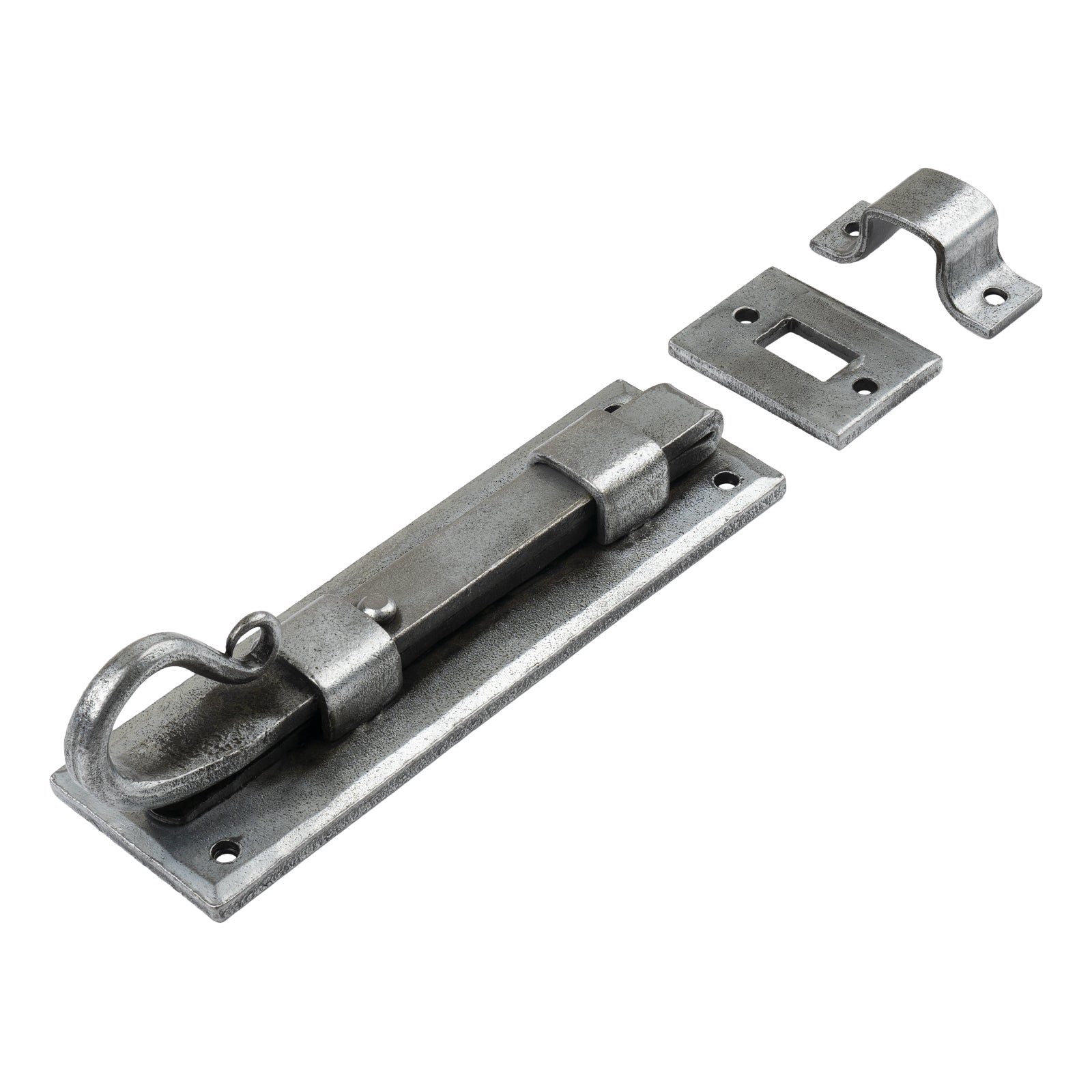 6 inch straight pewter door bolt SHOW