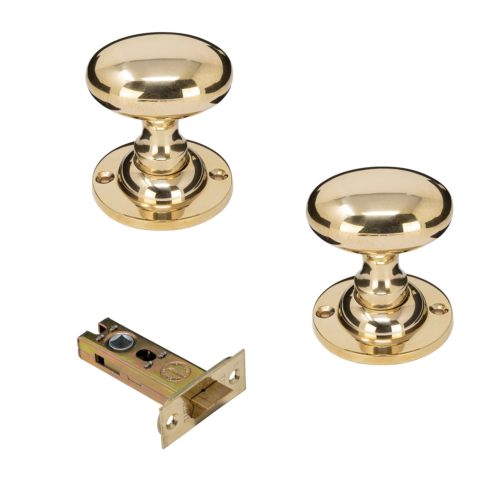 Oval Brass Door Knob 3 inch latch set