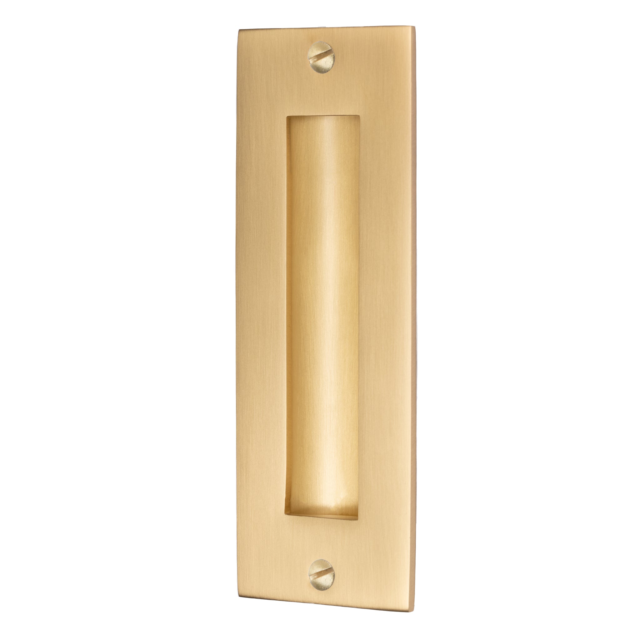 satin brass recessed handle for sliding doors