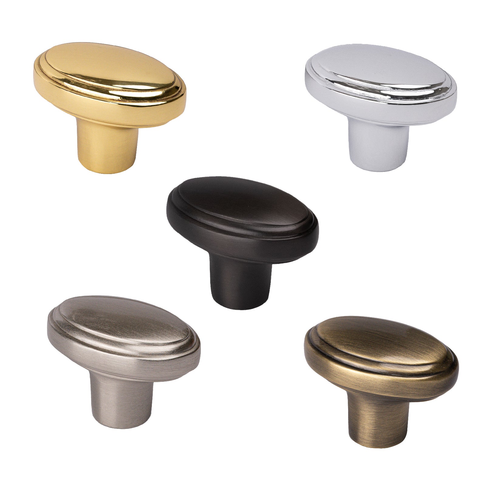 stepped oval cabinet knobs