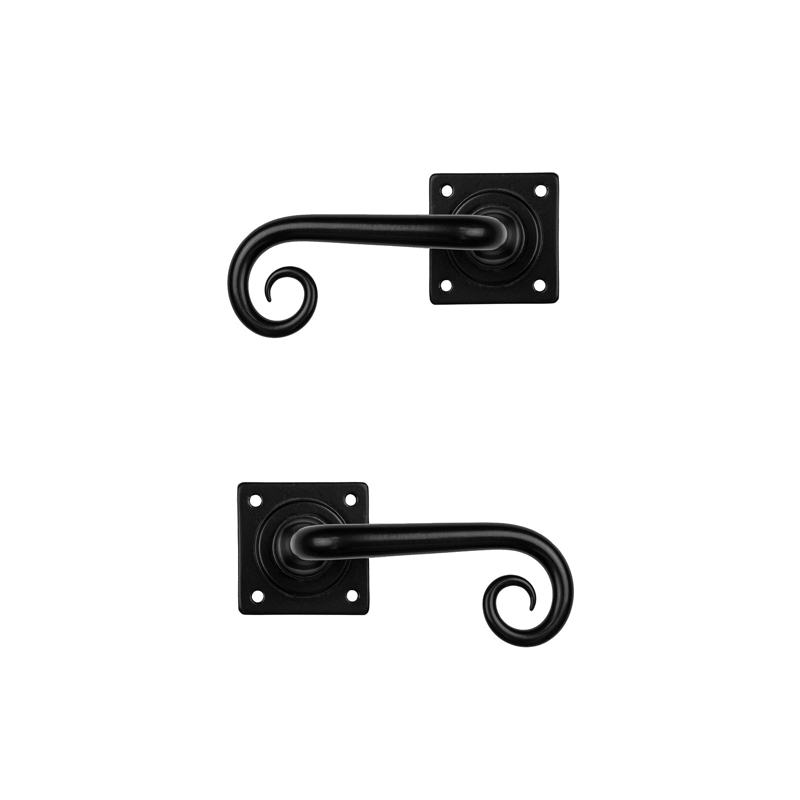 Curl Lever on square rose door handle SHOW