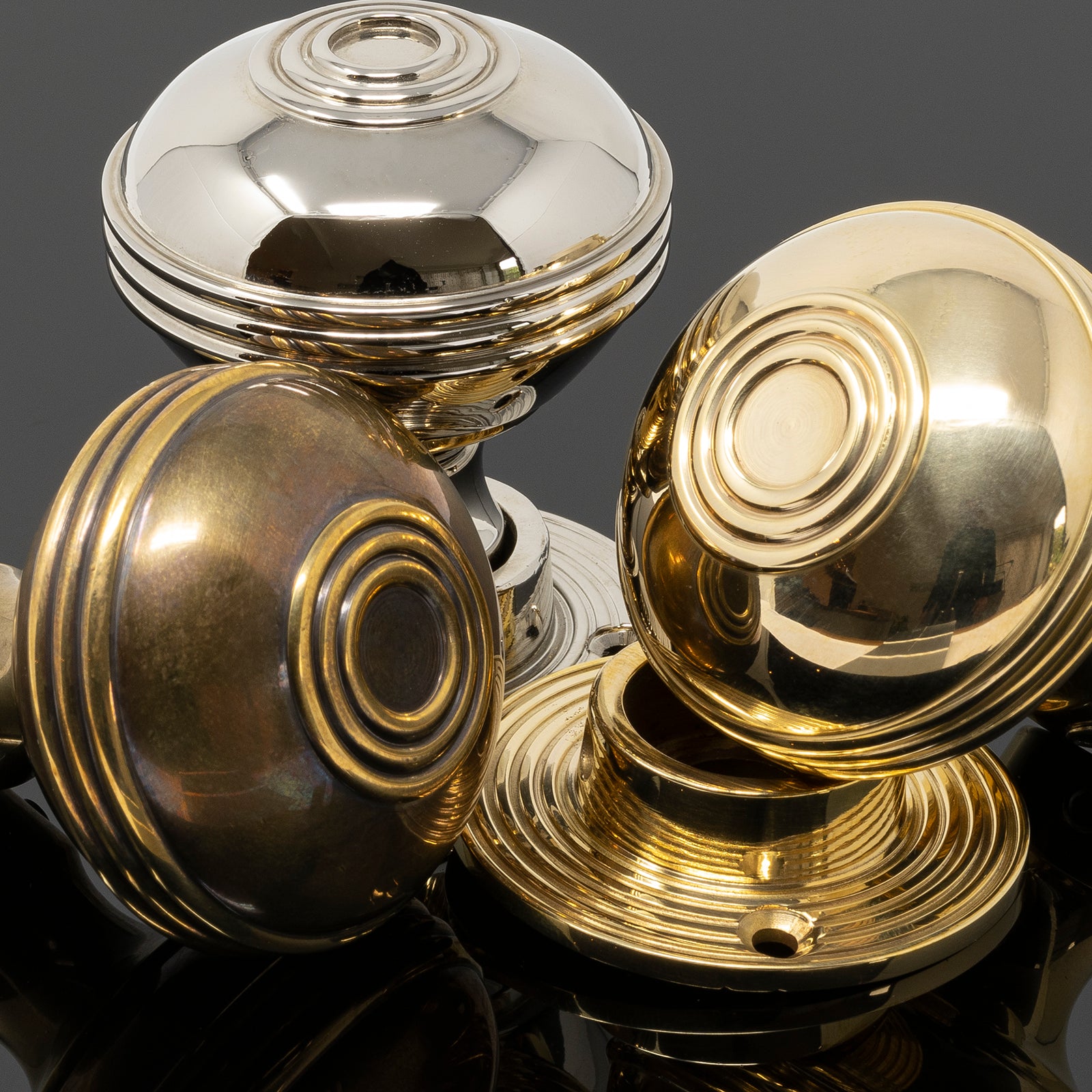 Ringed Brass Door Knobs SHOW