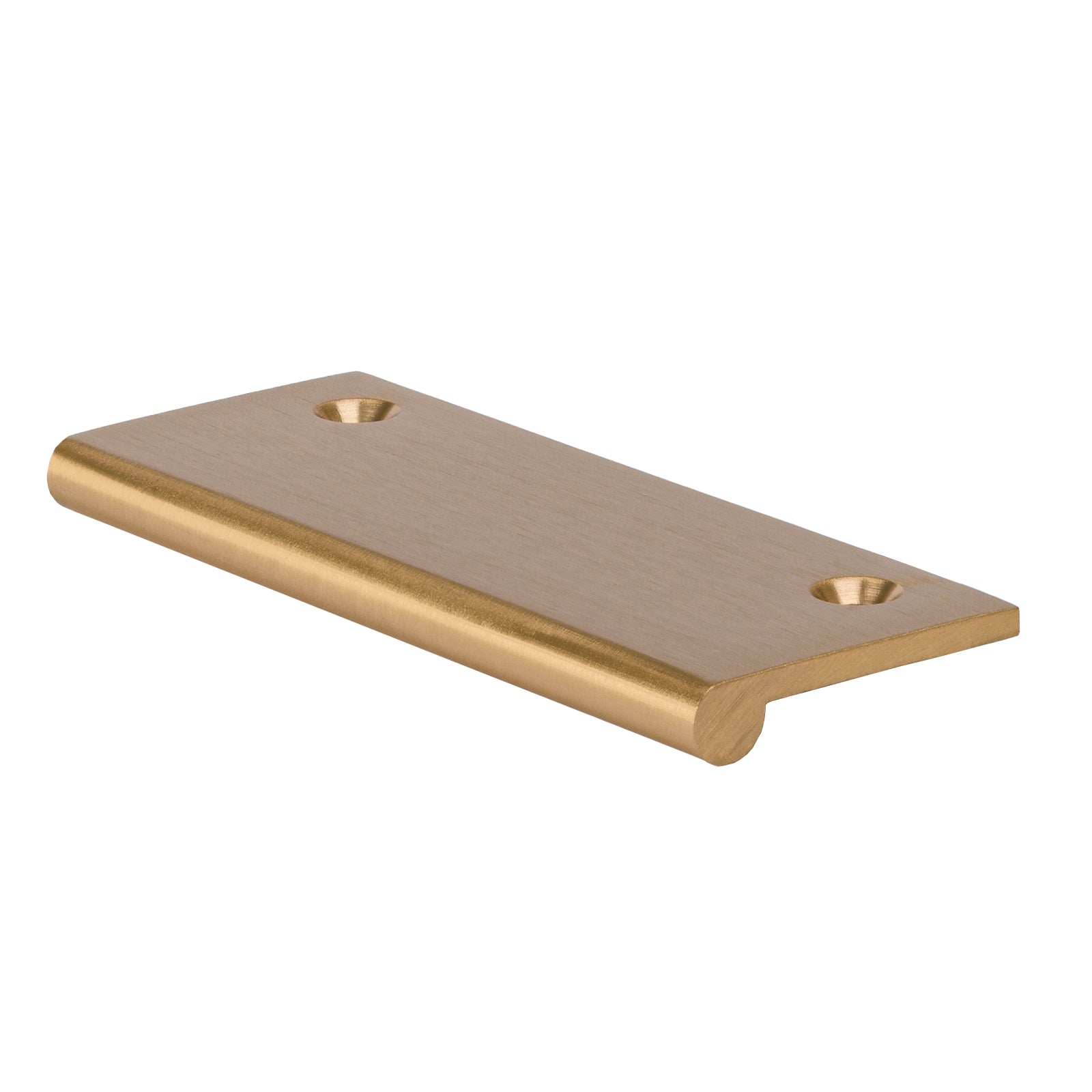 satin brass top fixing edge pull, cupboard finger pull