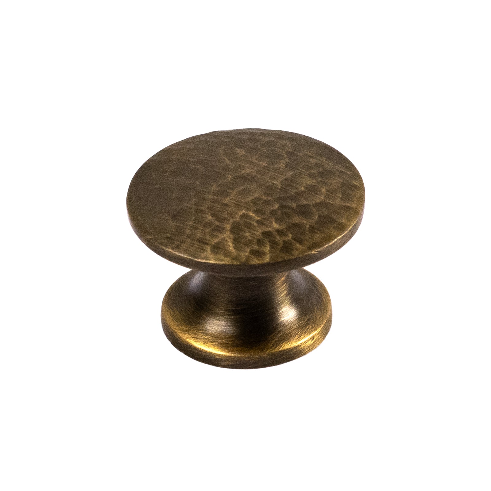 Hammered Classic Cabinet Knobs in Antique Brass 31mm