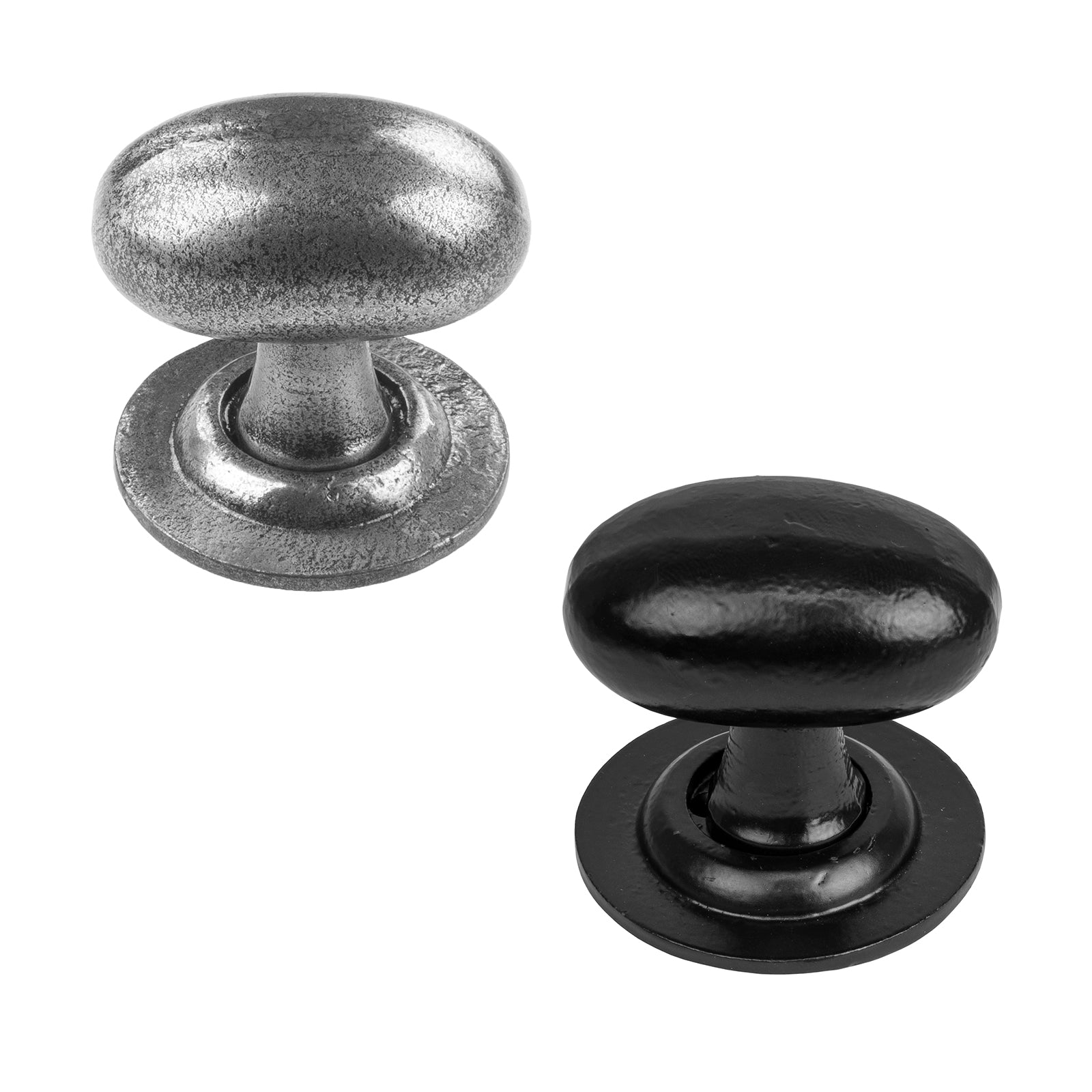 Oval cast iron door knobs also known as oval door handles