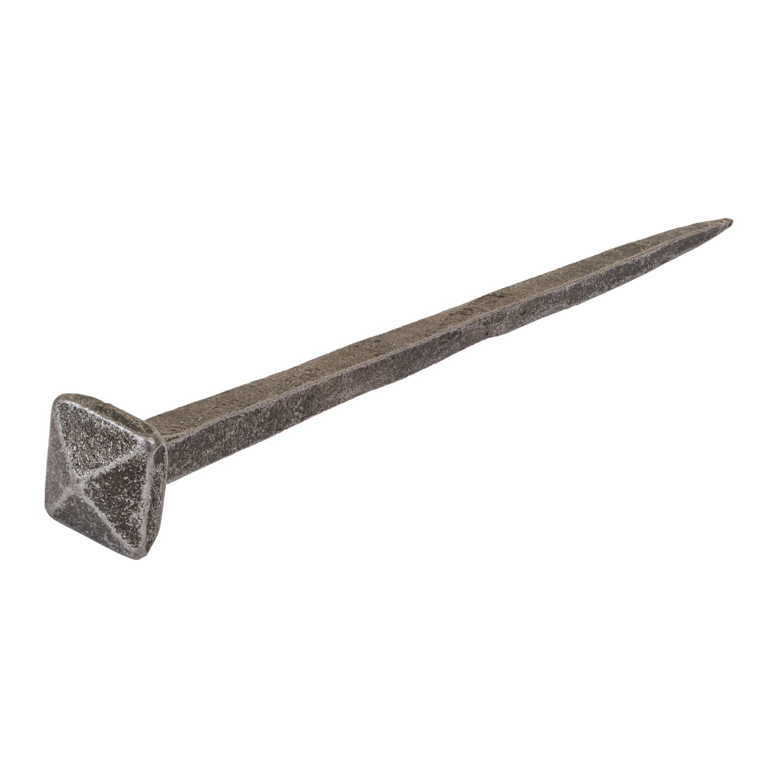 hand forged square head nail 150mm in pewter SHOW