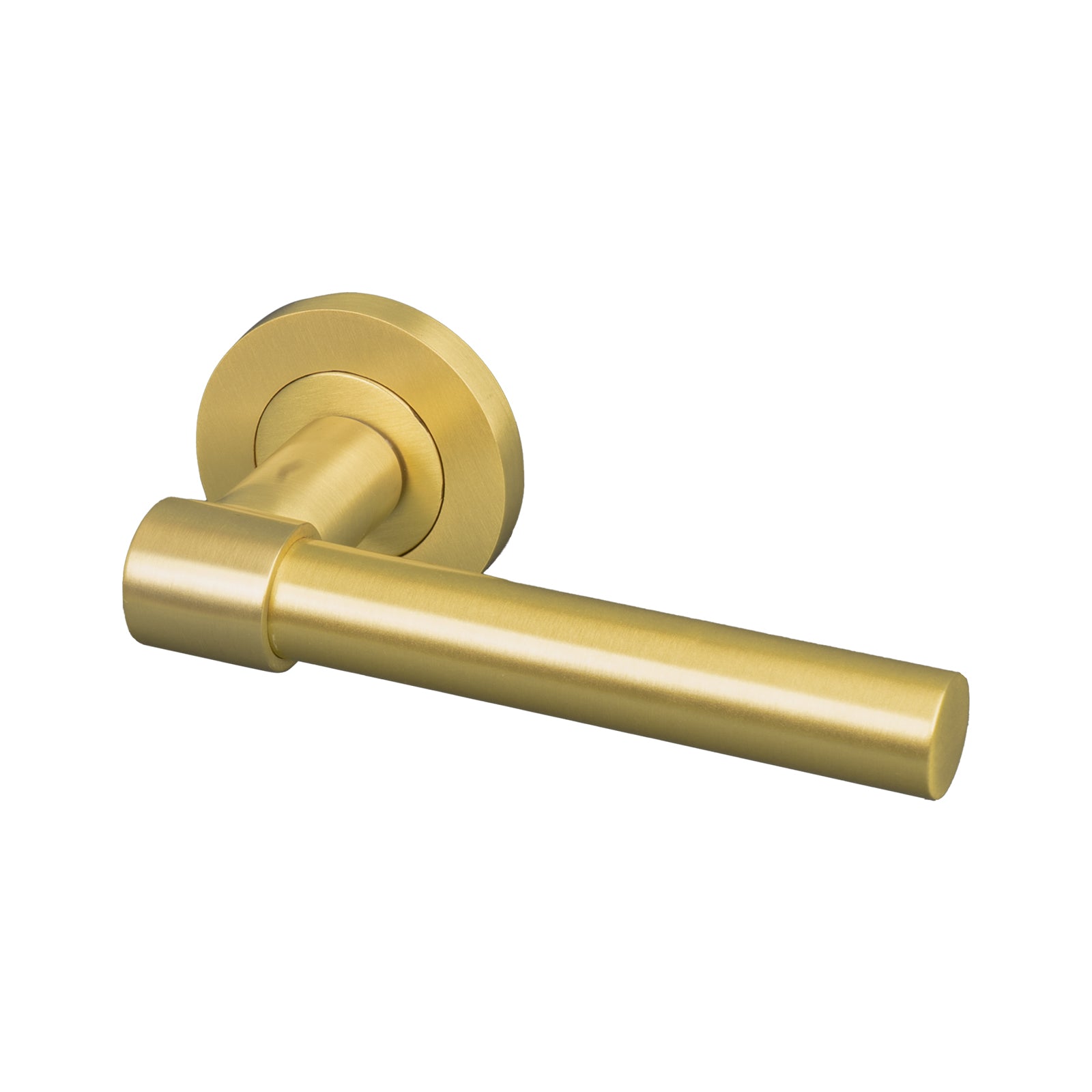 satin brass lever on rose door handle, round rose door handles SHOW